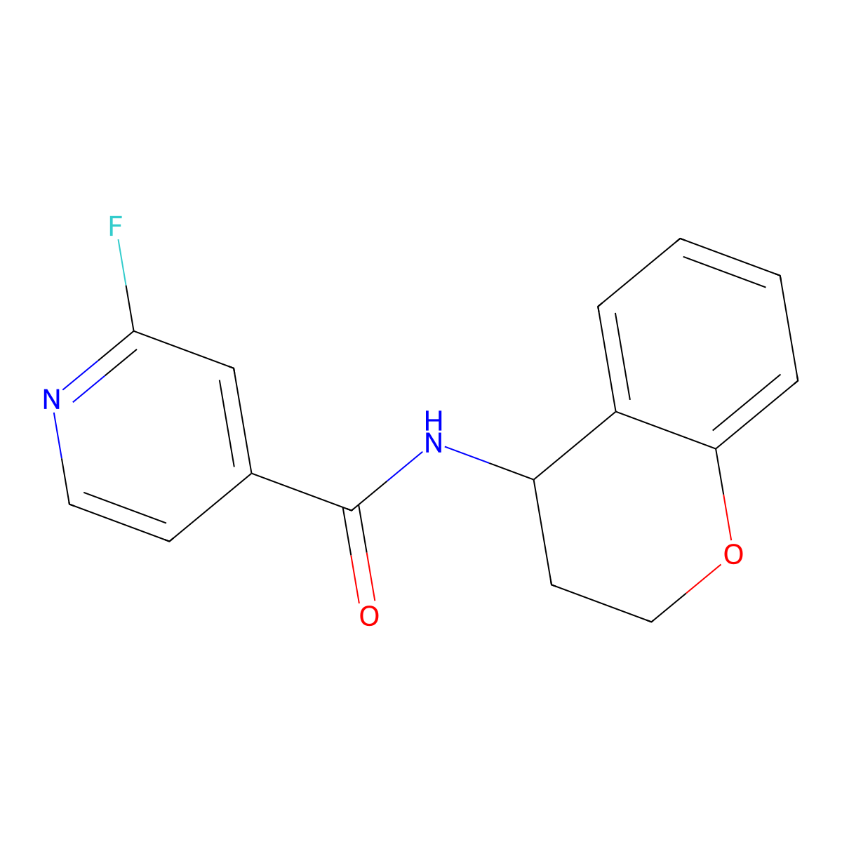 N-(3,4-dihydro-2H-1-benzopyran-4-yl)-2-fluoropyridine-4-carboxamide molecular structure, CAS 1304937-19-6