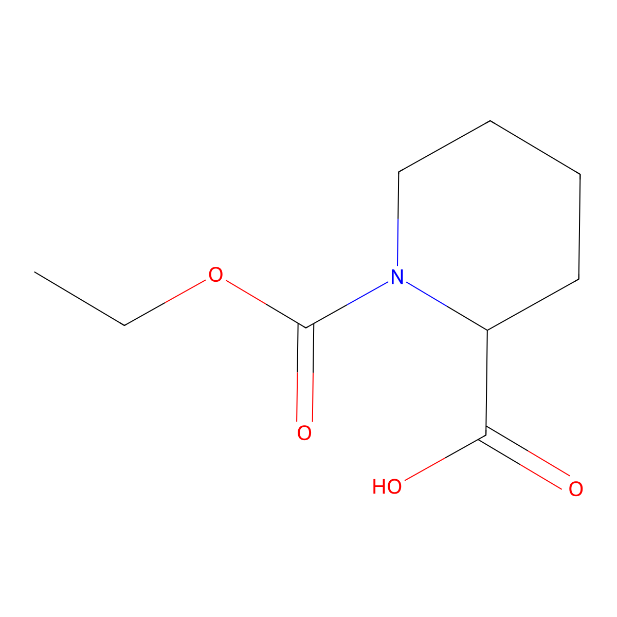 1-(Ethoxycarbonyl)piperidine-2-carboxylic acid molecular structure, CAS 130497-14-2