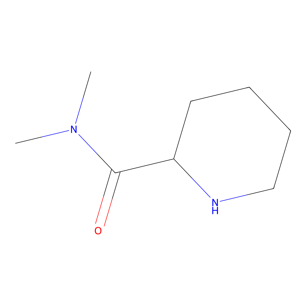 N,N-Dimethylpiperidine-2-carboxamide molecular structure, CAS 130497-29-9