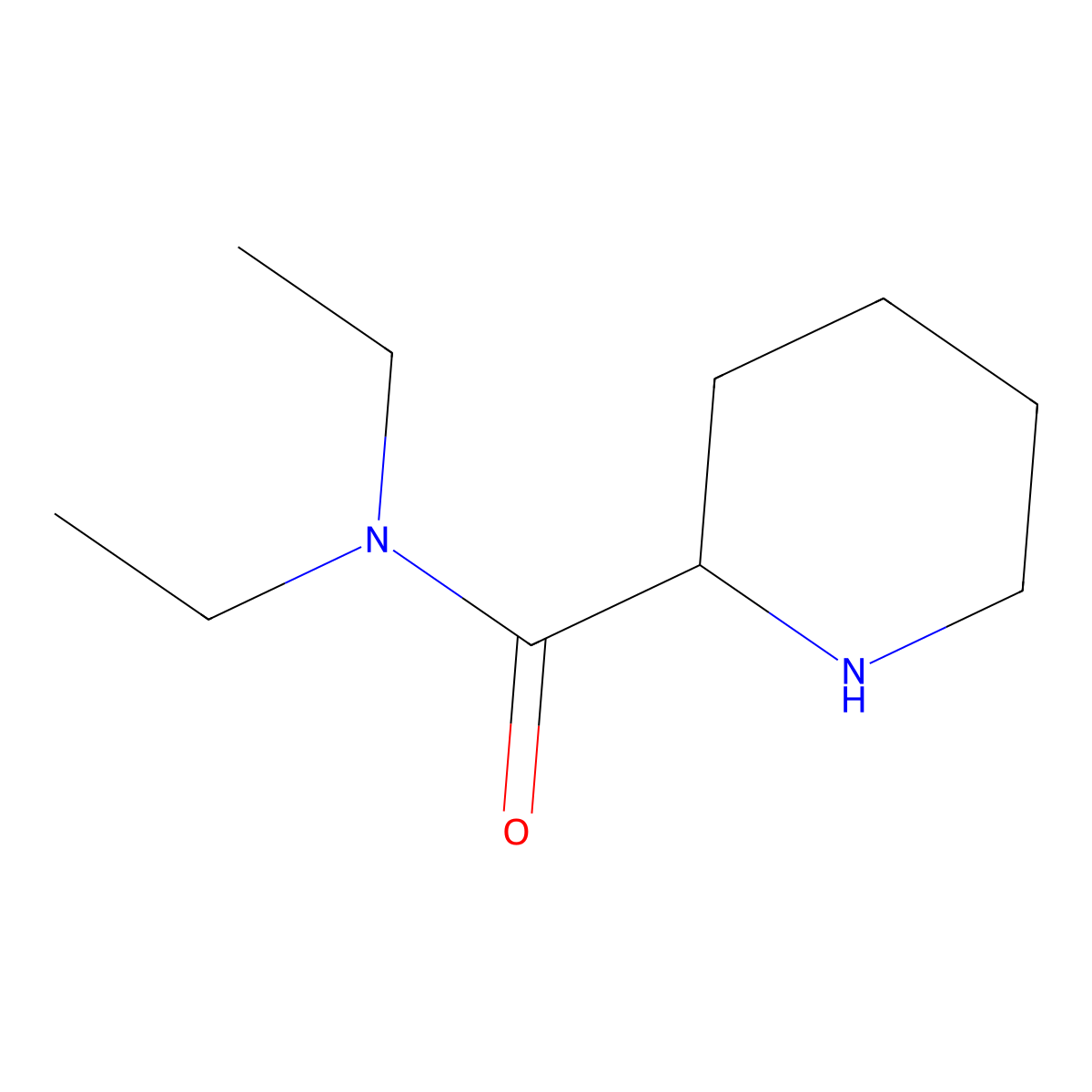 N,N-diethylpiperidine-2-carboxamide molecular structure, CAS 130497-30-2