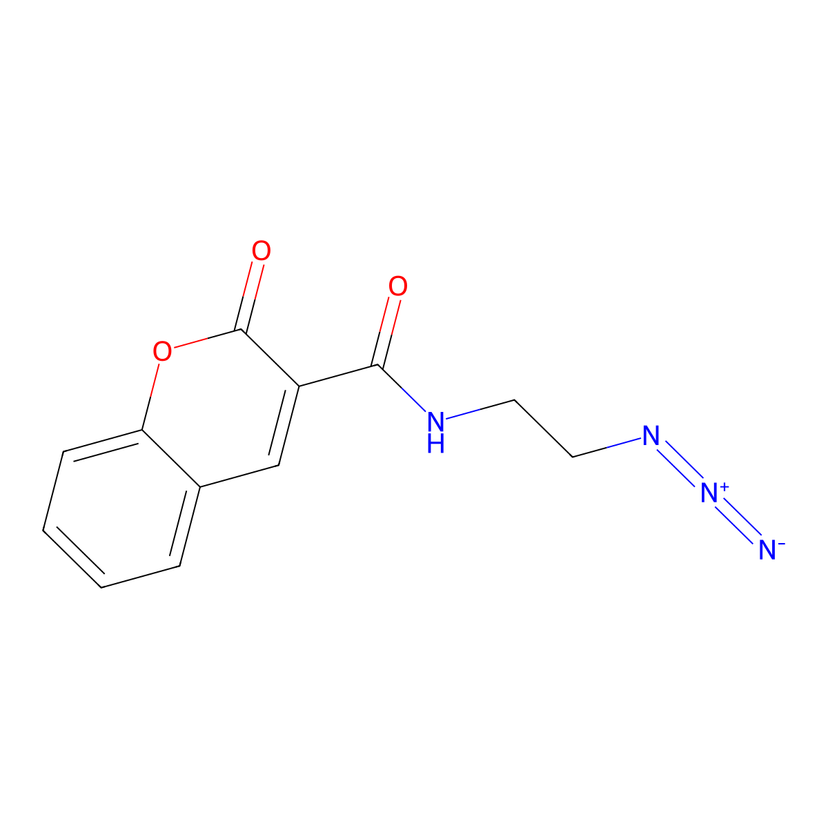 N-(2-Azidoethyl)-2-oxo-2H-1-benzopyran-3-carboxamide molecular structure, CAS 1304990-89-3
