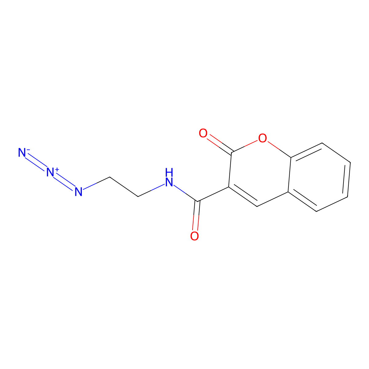 N-(2-Azidoethyl)-2-oxo-2H-1-benzopyran-3-carboxamide molecular structure, CAS 1304990-89-3