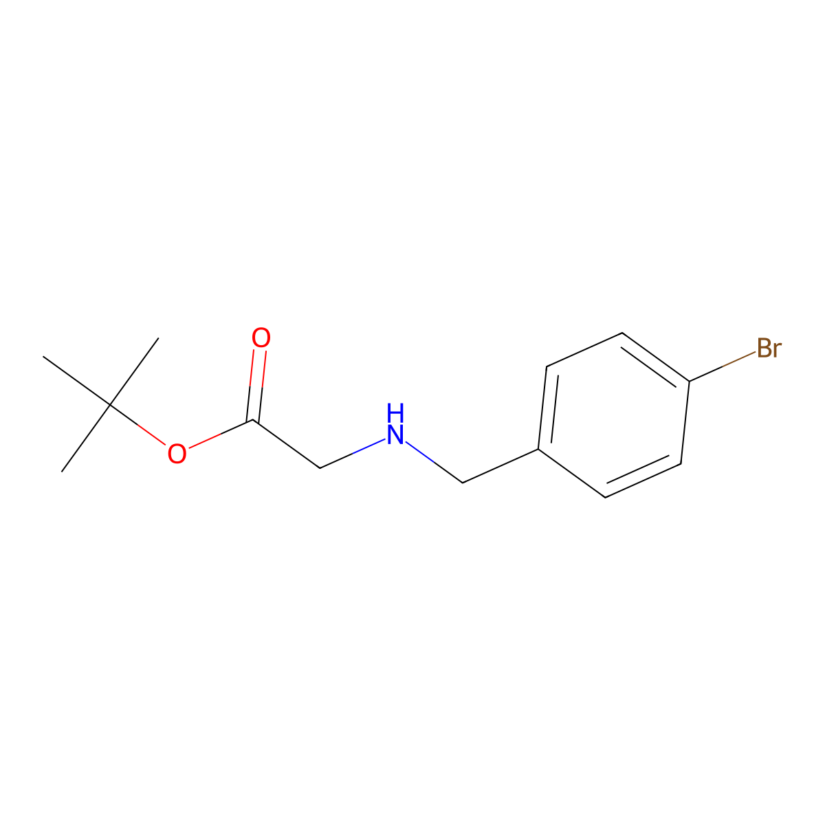 Tert-butyl 2-{[(4-bromophenyl)methyl]amino}acetate molecular structure, CAS 1304991-20-5