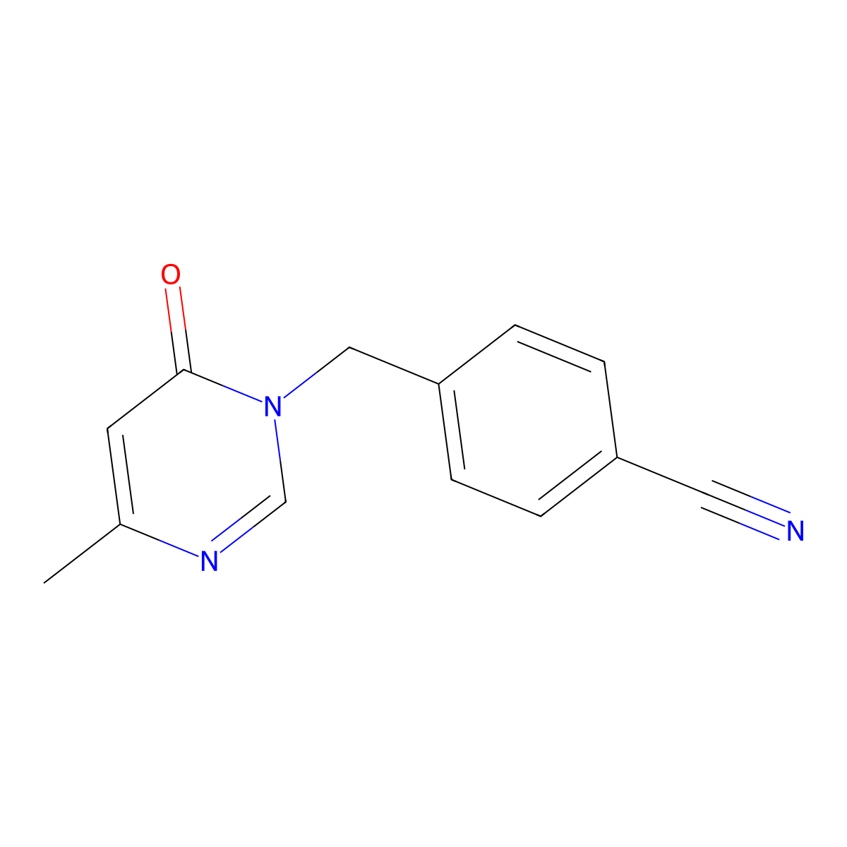 4-[(4-Methyl-6-oxo-1,6-dihydropyrimidin-1-yl)methyl]benzonitrile molecular structure, CAS 1305014-00-9