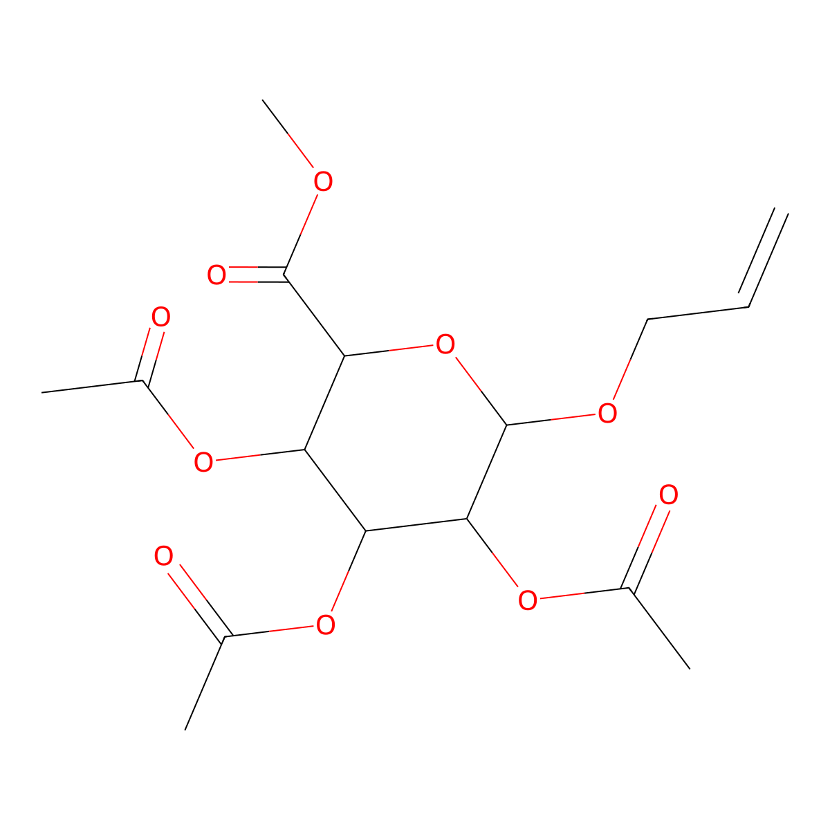 Methyl-(allyl 2,3,4-tetra-O-acetyl-beta-D-galactopyranosid)uronate molecular structure, CAS 130506-36-4