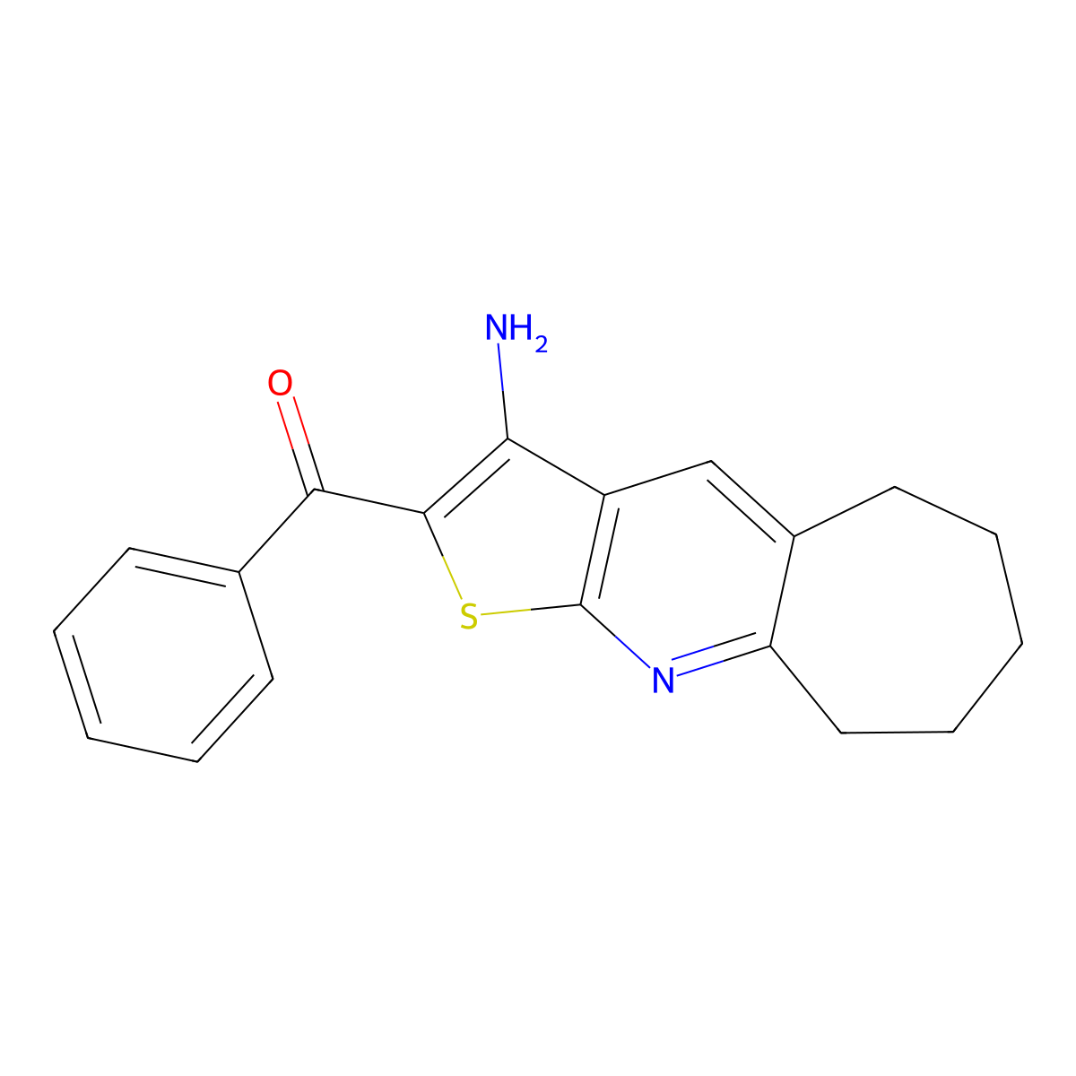 5-Benzoyl-4-thia-2-azatricyclo[7.5.0.0^{3,7}]tetradeca-1,3(7),5,8-tetraen-6-amine molecular structure, CAS 130506-75-1