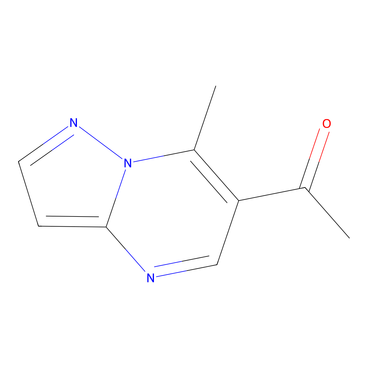 1-(7-Methylpyrazolo[1,5-a]pyrimidin-6-yl)ethanone molecular structure, CAS 130506-80-8