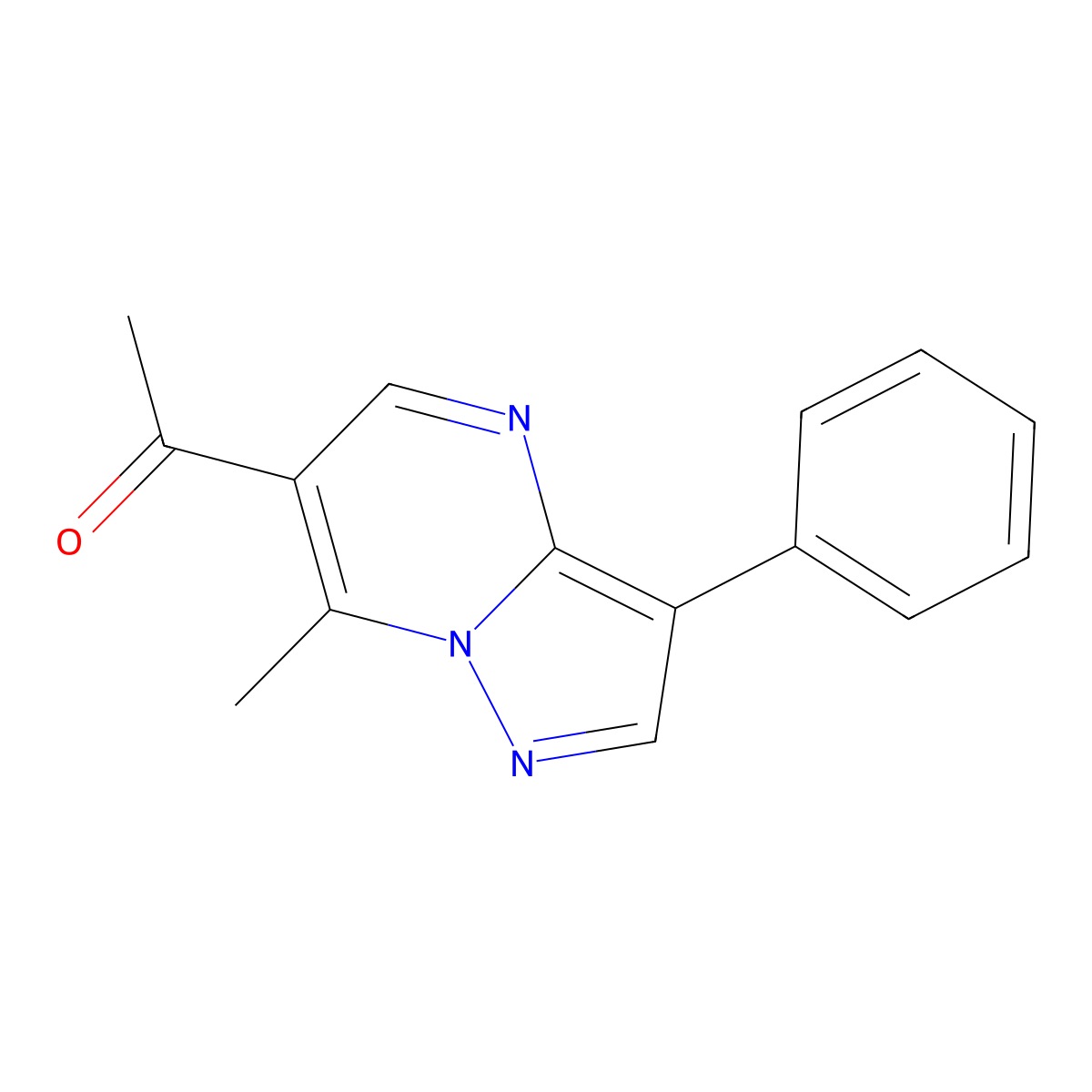 1-(7-Methyl-3-phenylpyrazolo[1,5-a]pyrimidin-6-yl)ethanone molecular structure, CAS 130506-84-2