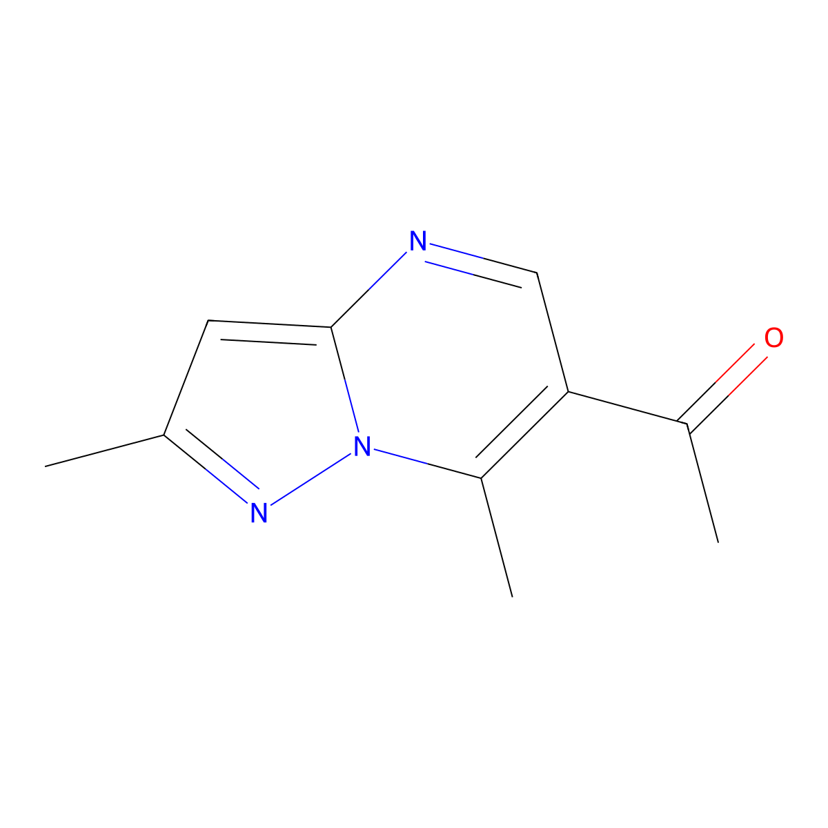 1-(2,7-Dimethylpyrazolo[1,5-a]pyrimidin-6-yl)ethanone molecular structure, CAS 130506-85-3