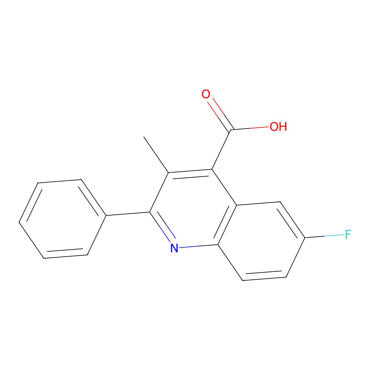 6-Fluoro-3-methyl-2-phenylquinoline-4-carboxylic acid molecular structure, CAS 130507-38-9