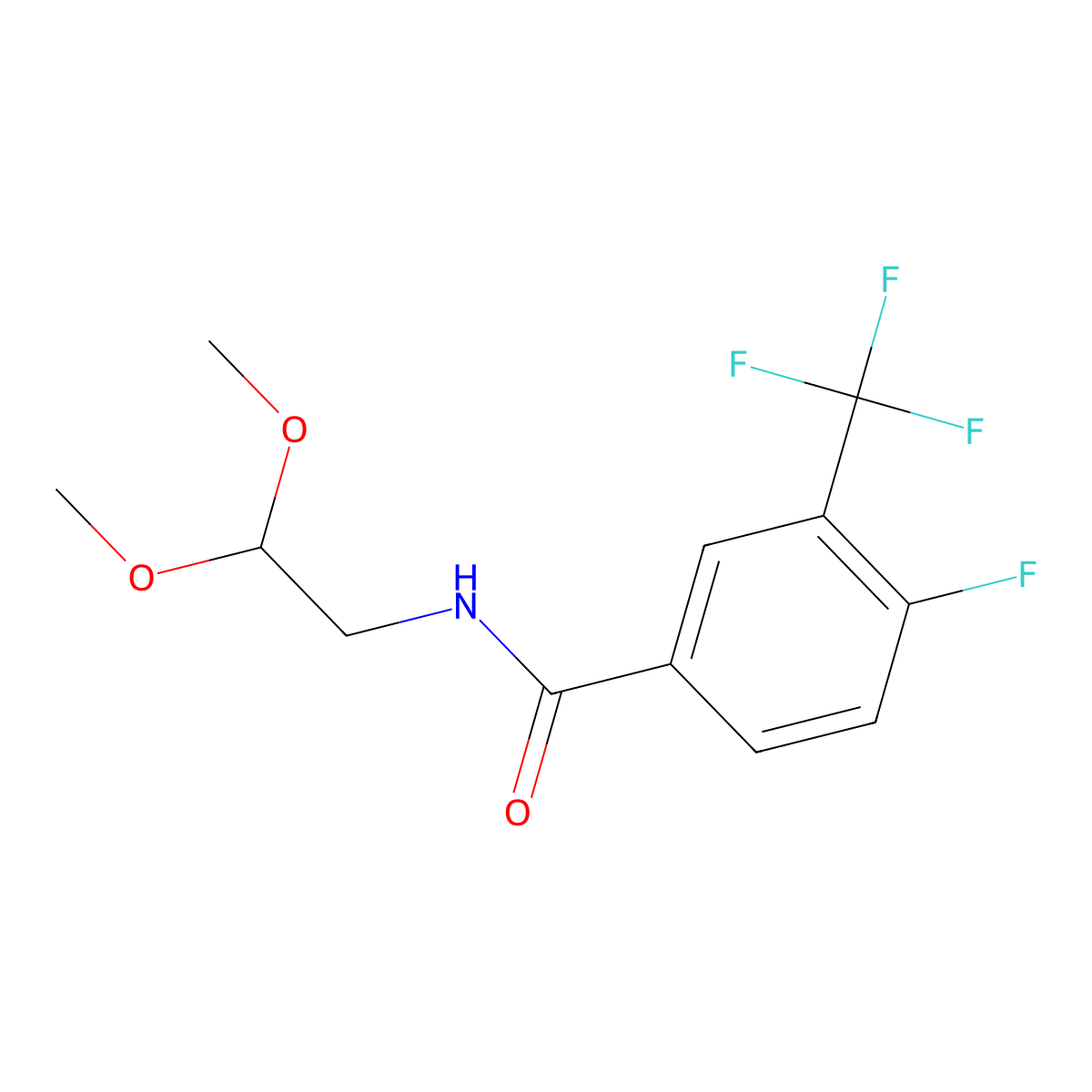 N-(2,2-dimethoxyethyl)-4-fluoro-3-(trifluoromethyl)benzamide molecular structure, CAS 1305093-49-5