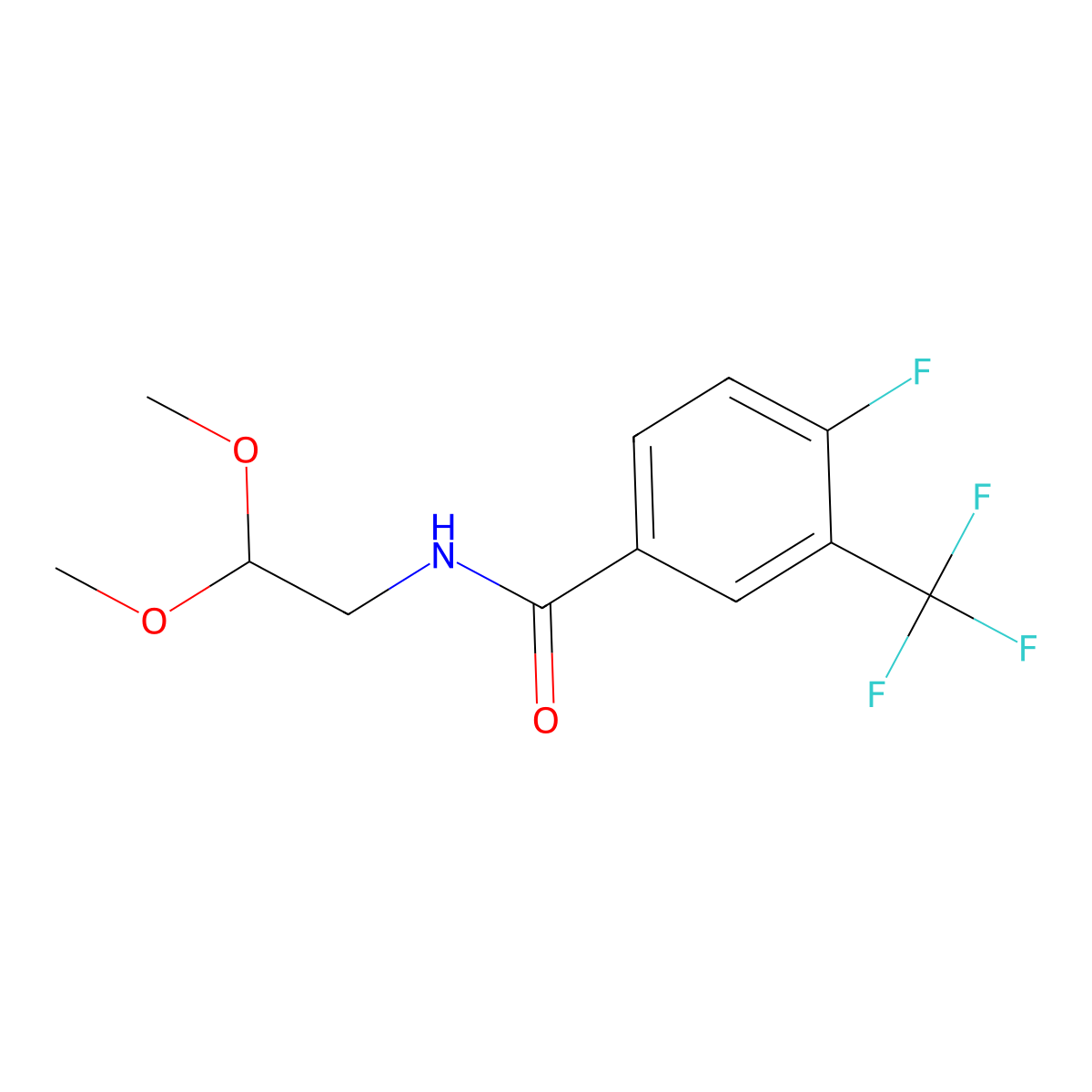 N-(2,2-dimethoxyethyl)-4-fluoro-3-(trifluoromethyl)benzamide molecular structure, CAS 1305093-49-5