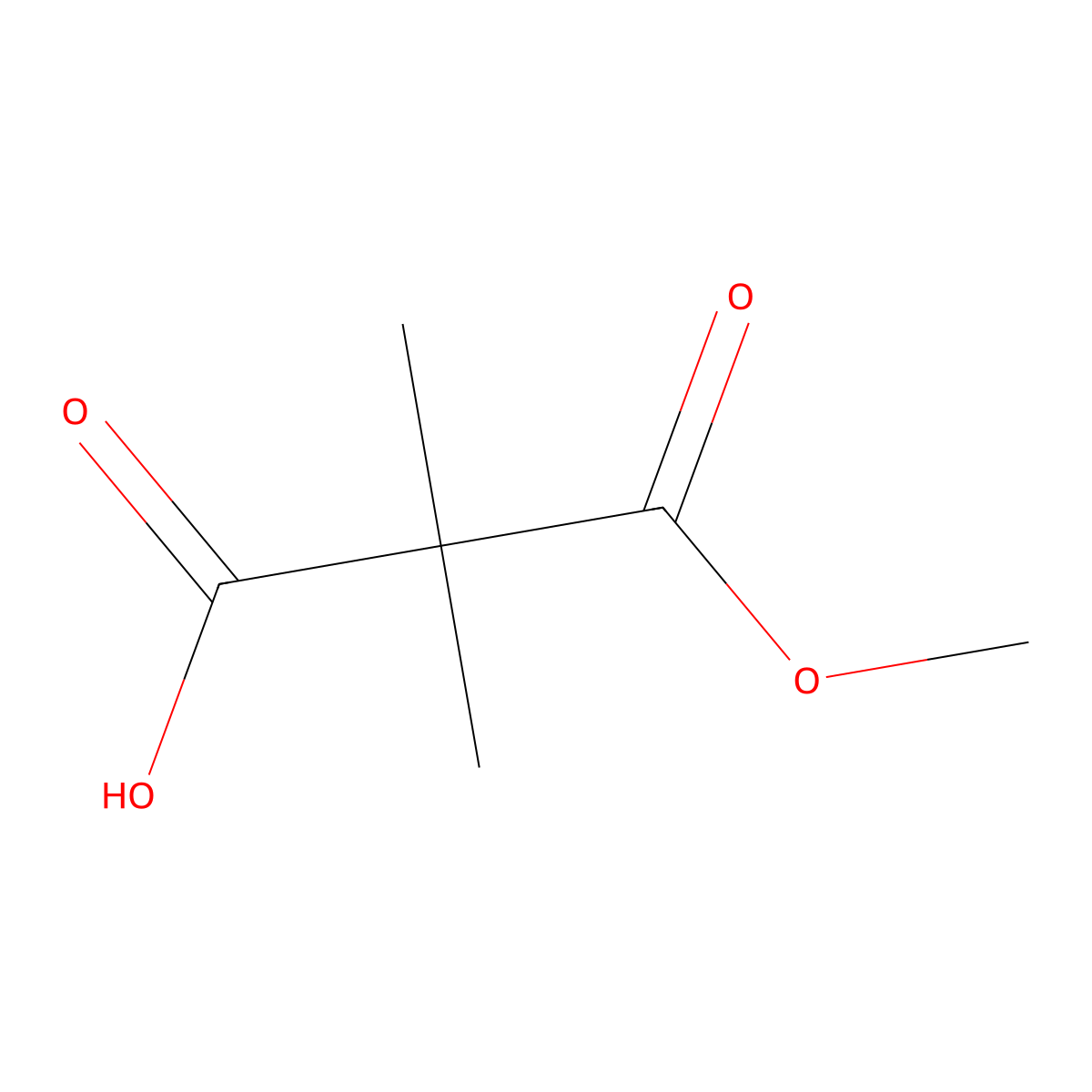 3-Methoxy-2,2-dimethyl-3-oxopropanoic acid molecular structure, CAS 13051-21-3