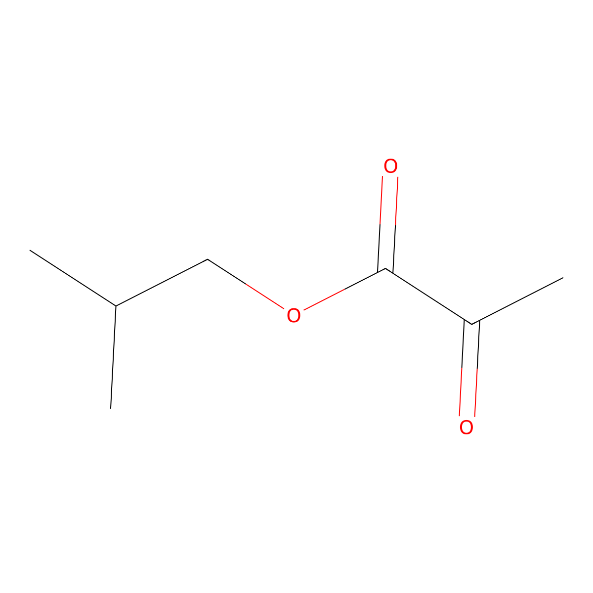 Isobutyl pyruvate molecular structure, CAS 13051-48-4