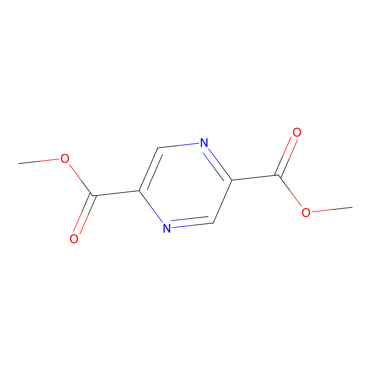 Dimethyl pyrazine-2,5-dicarboxylate molecular structure, CAS 13051-89-3
