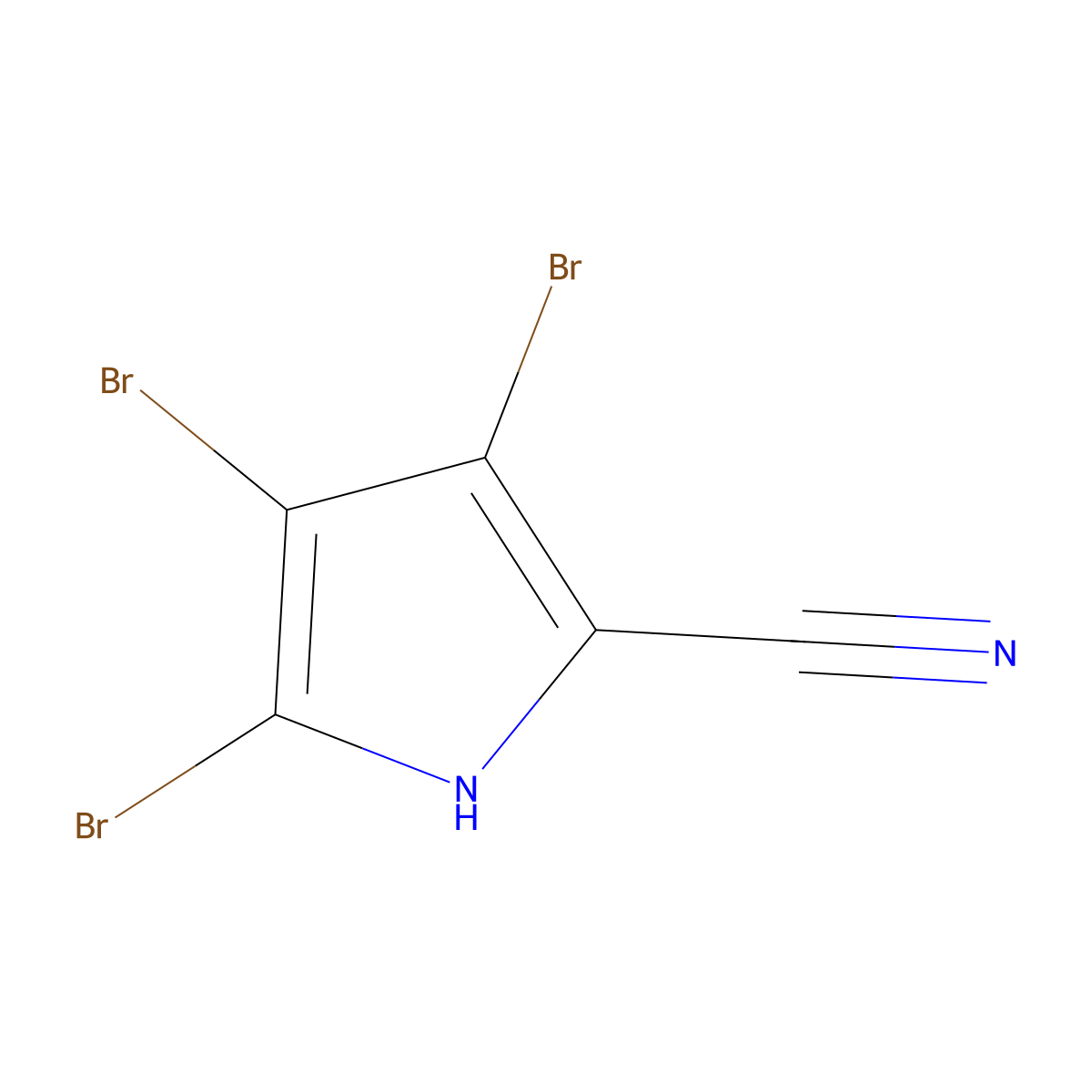 3,4,5-Tribromo-1H-pyrrole-2-carbonitrile molecular structure, CAS 130511-67-0