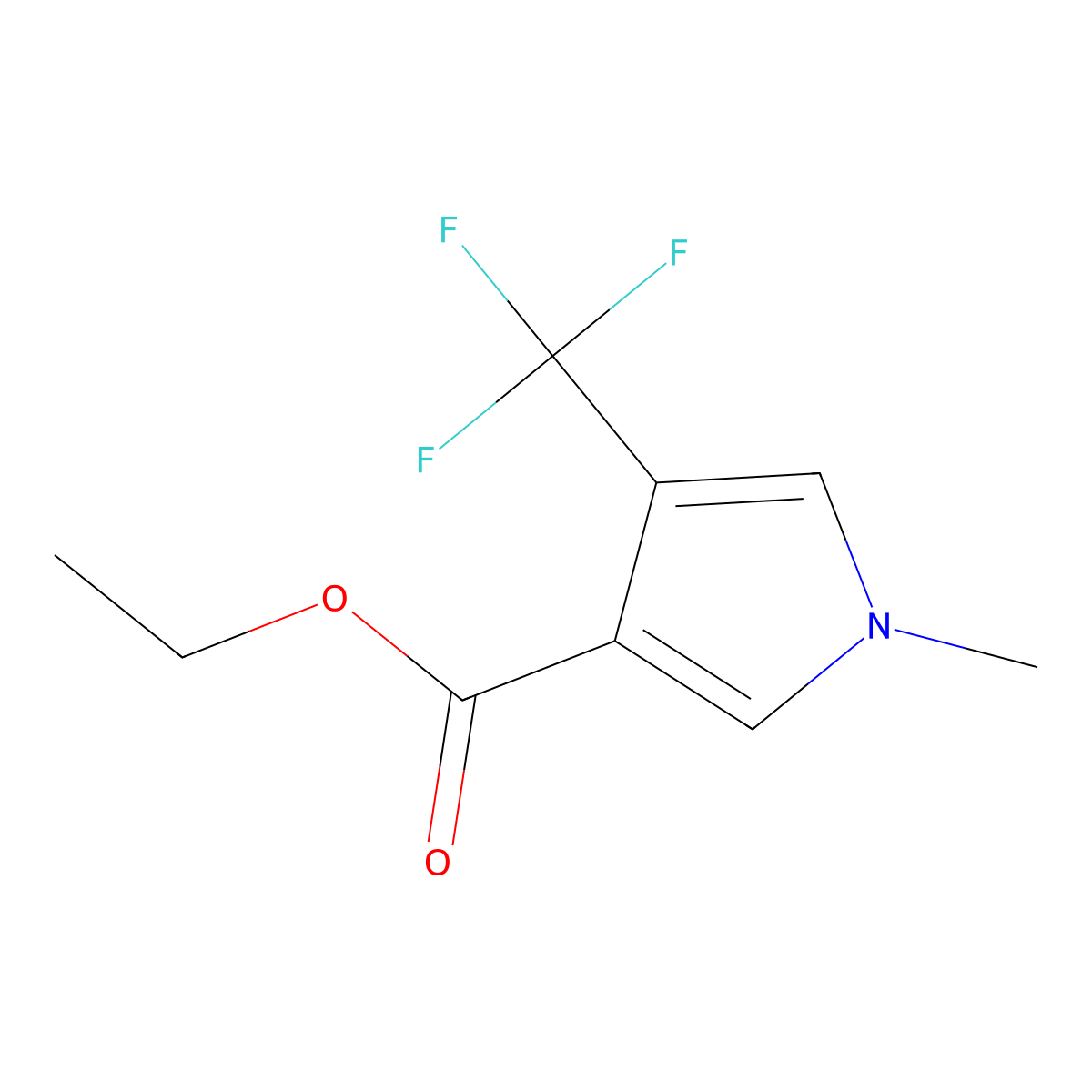 ethyl 1-methyl-4-(trifluoromethyl)-1H-pyrrole-3-carboxylate molecular structure, CAS 130511-76-1