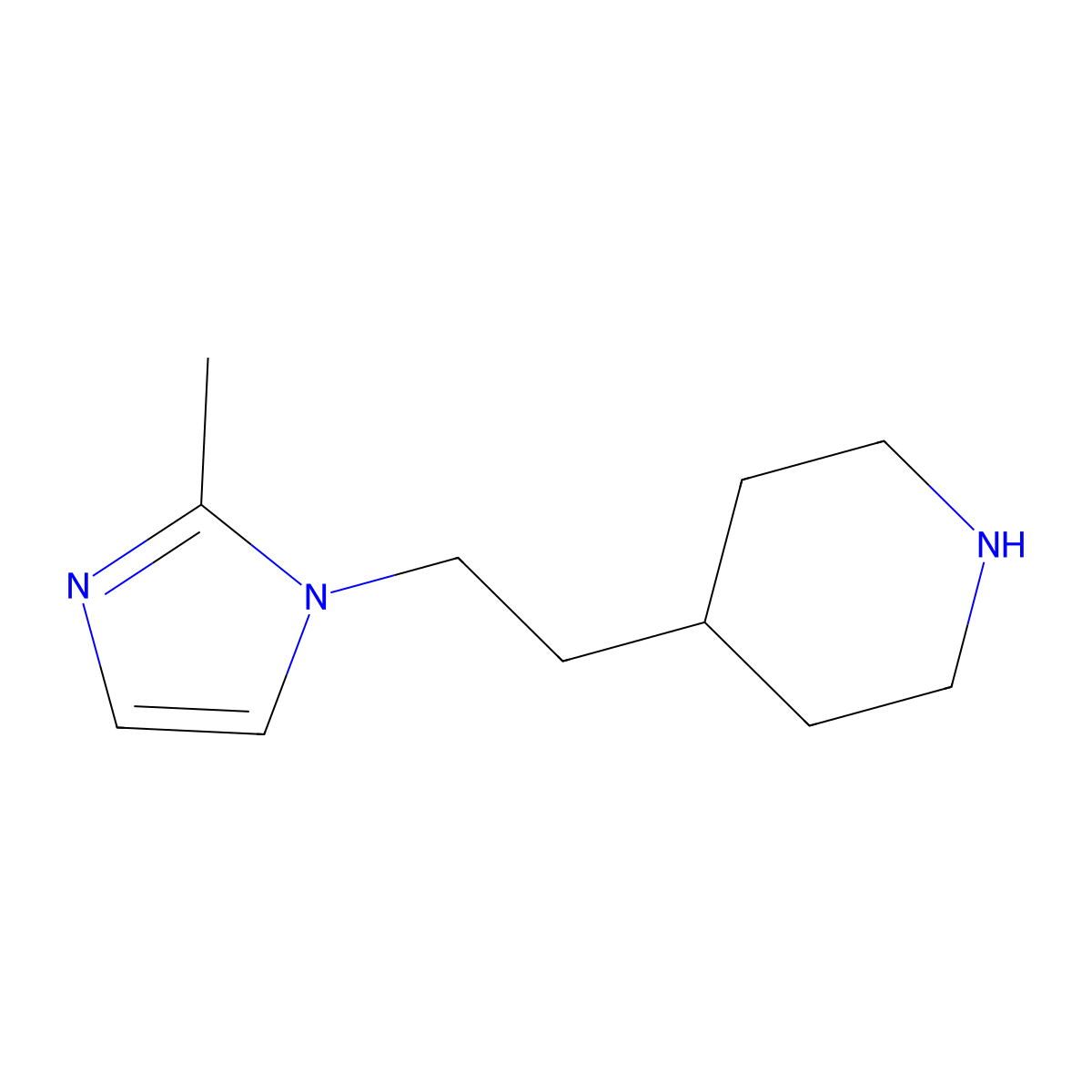 4-(2-(2-Methyl-1H-imidazol-1-yl)ethyl)piperidine molecular structure, CAS 130516-99-3