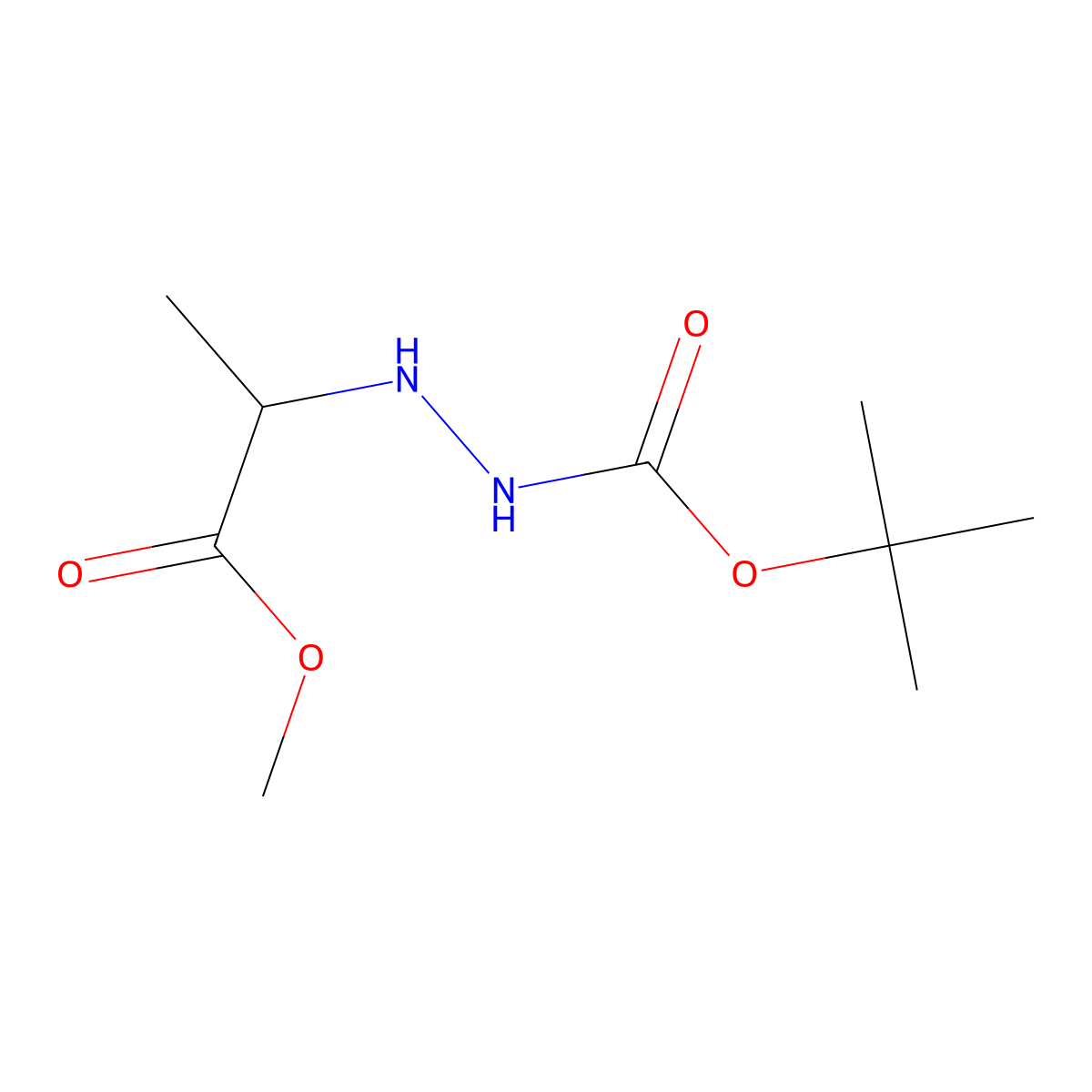2-(2-Tert-butoxycarbonyl-hydrazinyl)-propionic acid methyl ester molecular structure, CAS 130518-03-5