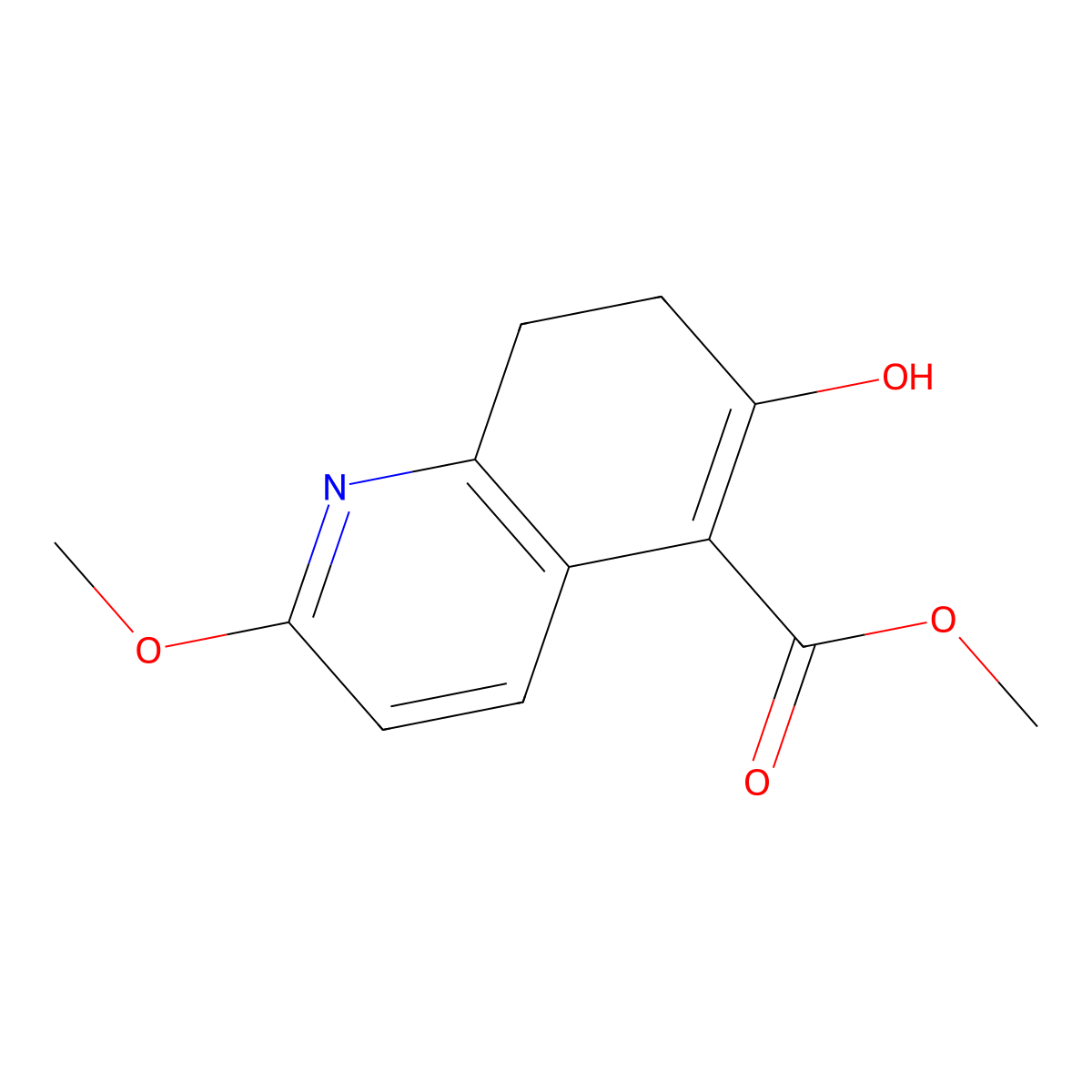 Methyl 6-hydroxy-2-methoxy-7,8-dihydroquinoline-5-carboxylate molecular structure, CAS 130518-34-2