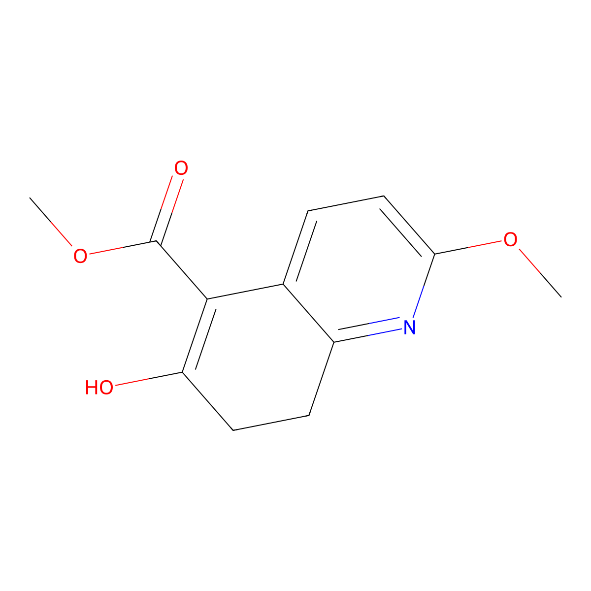 Methyl 6-hydroxy-2-methoxy-7,8-dihydroquinoline-5-carboxylate molecular structure, CAS 130518-34-2