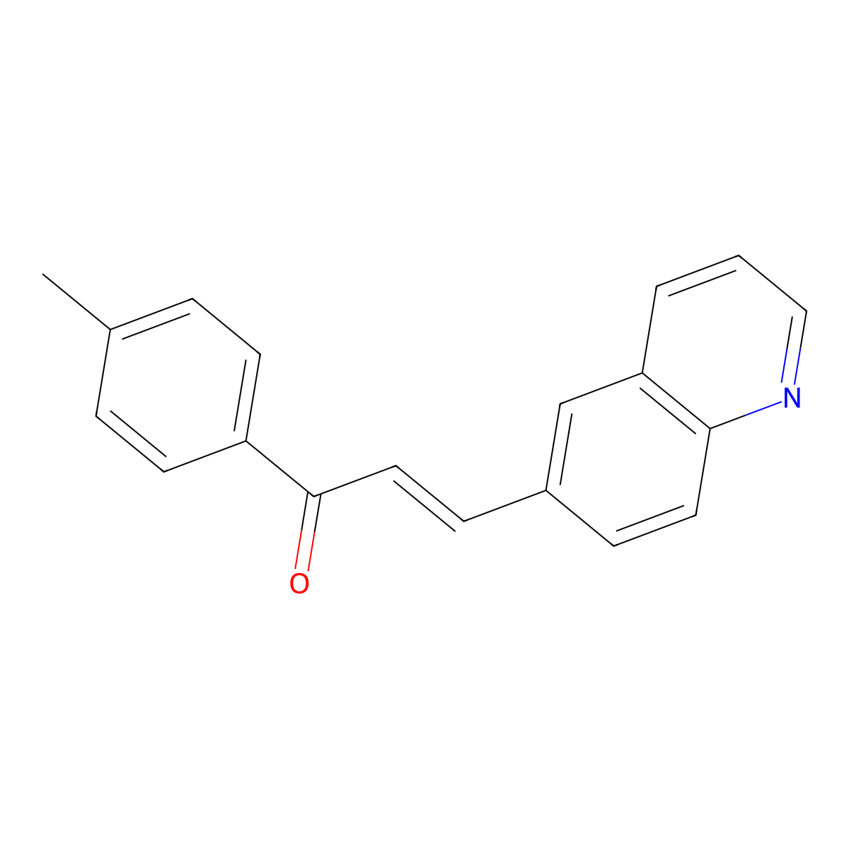 (E)-1-(4-methylphenyl)-3-quinolin-6-ylprop-2-en-1-one molecular structure, CAS 130520-43-3