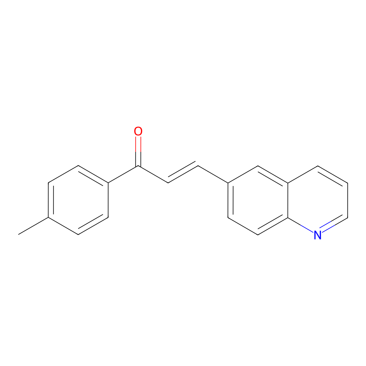 (E)-1-(4-methylphenyl)-3-quinolin-6-ylprop-2-en-1-one molecular structure, CAS 130520-43-3
