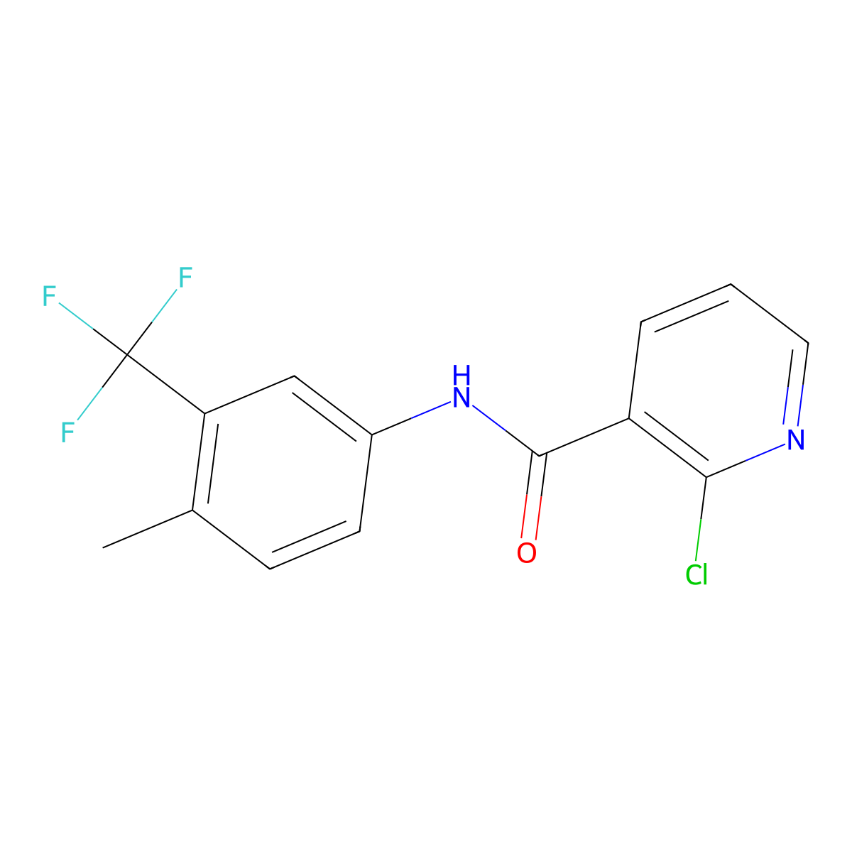 2-chloro-N-(4-methyl-3-(trifluoromethyl)phenyl)nicotinamide molecular structure, CAS 1305205-15-5