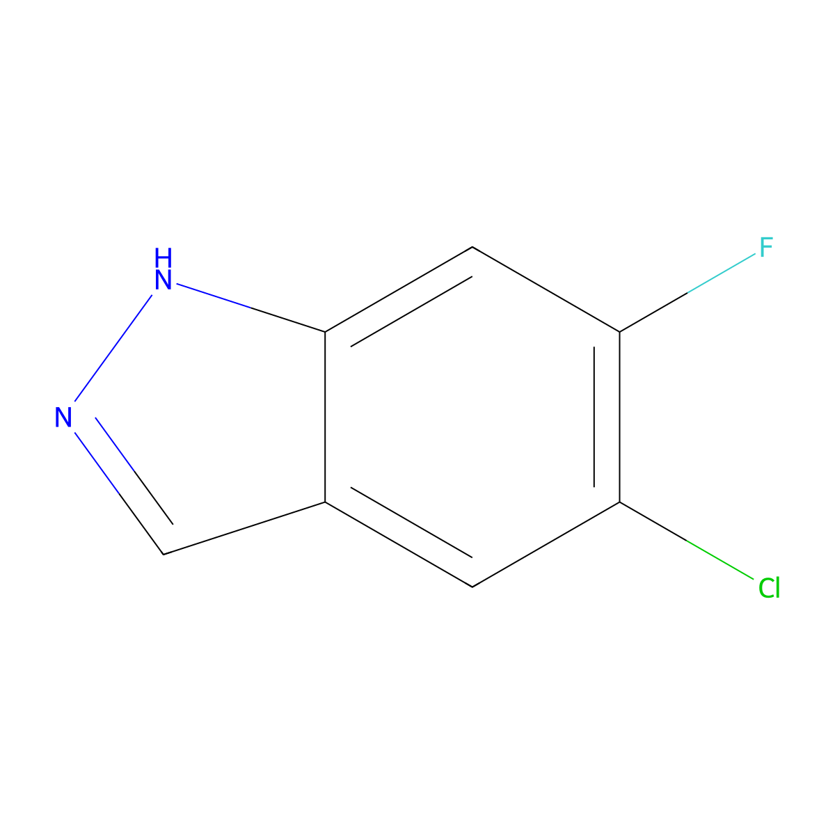 5-Chloro-6-fluoro-1H-indazole molecular structure, CAS 1305207-97-9