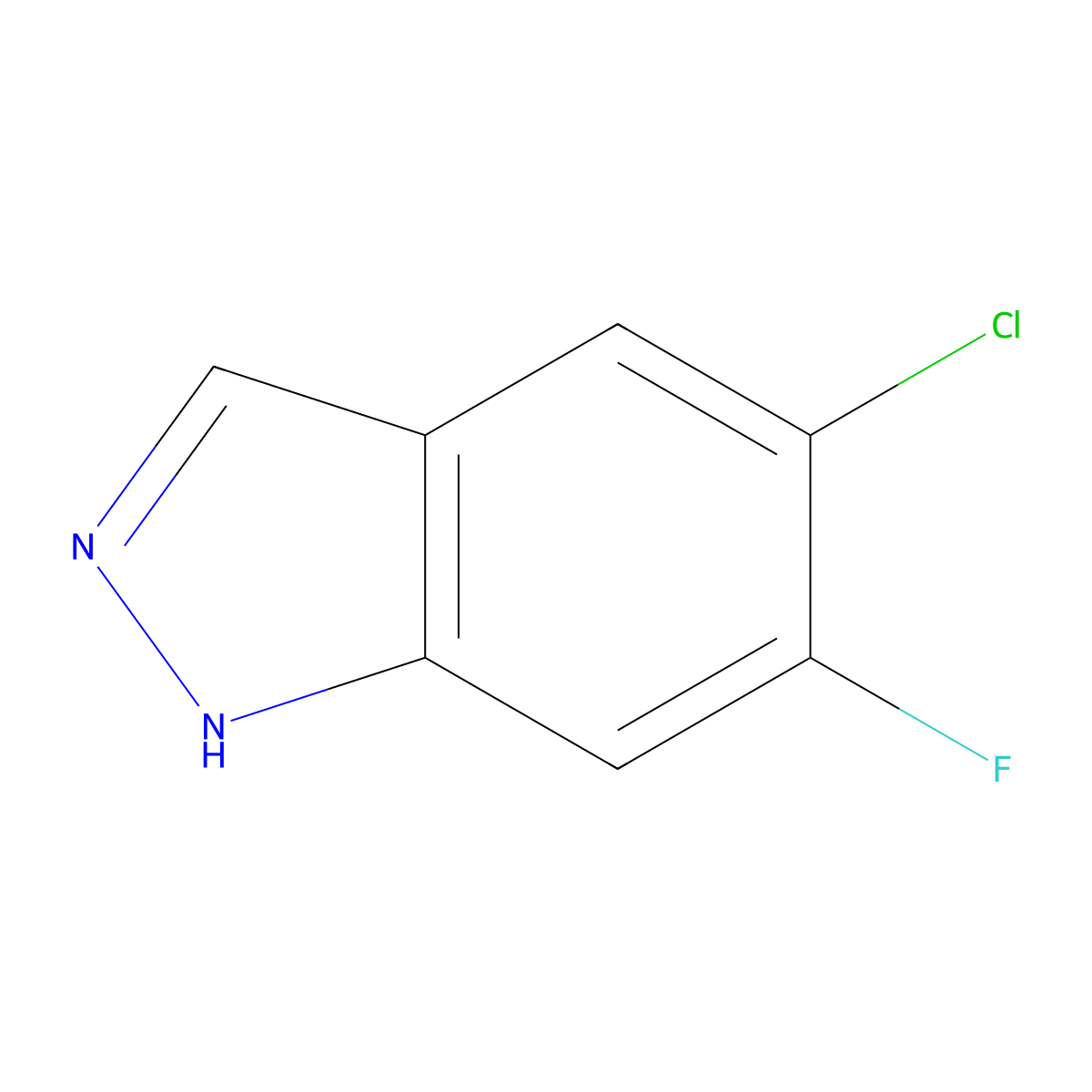 5-Chloro-6-fluoro-1H-indazole molecular structure, CAS 1305207-97-9