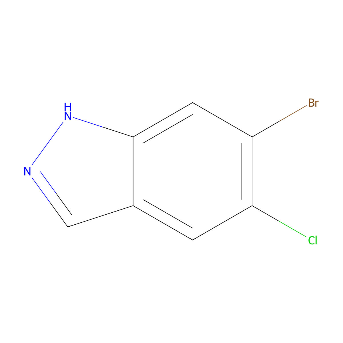 6-bromo-5-chloro-1H-indazole molecular structure, CAS 1305208-02-9