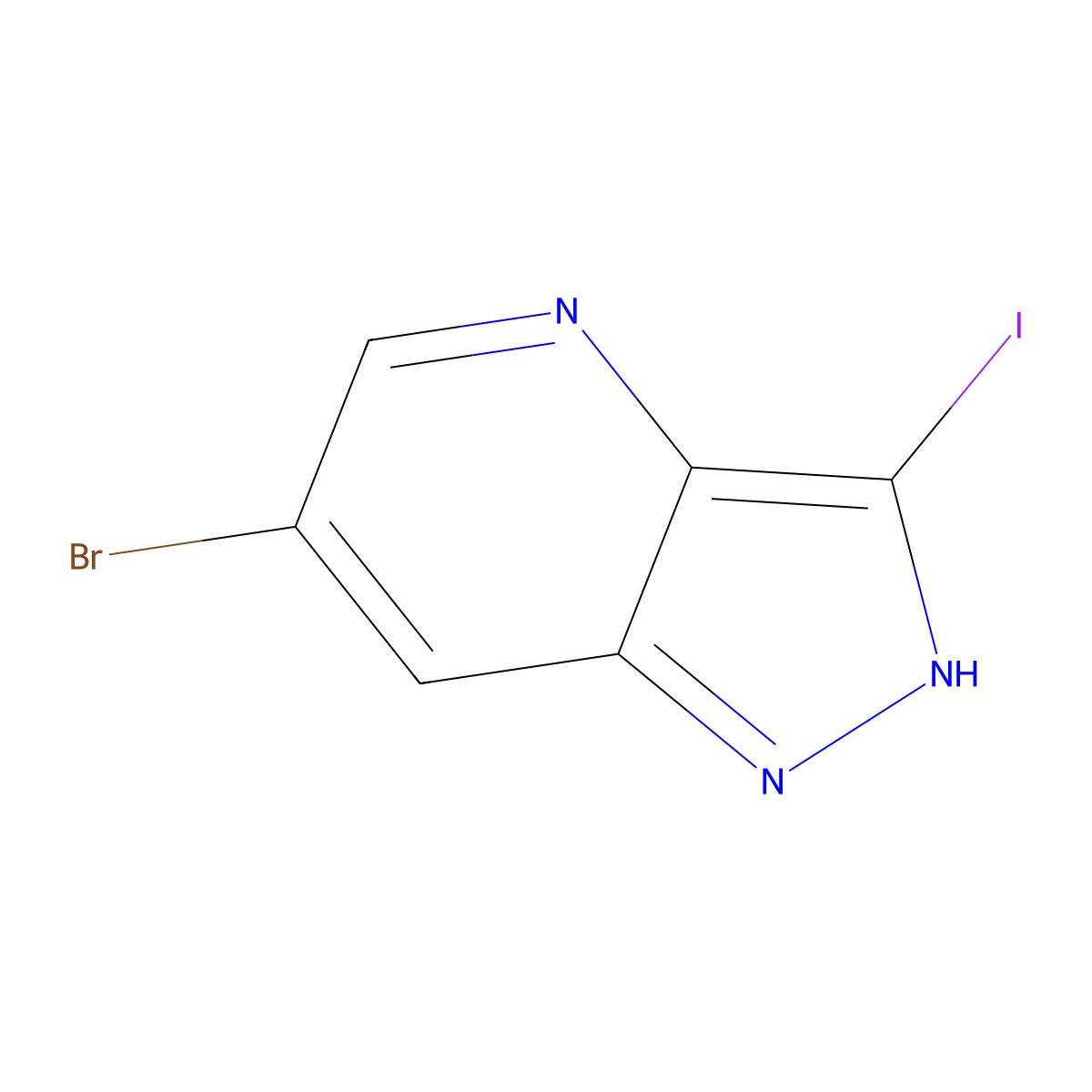 6-Bromo-3-iodo-1H-pyrazolo[4,3-b]pyridine molecular structure, CAS 1305208-17-6