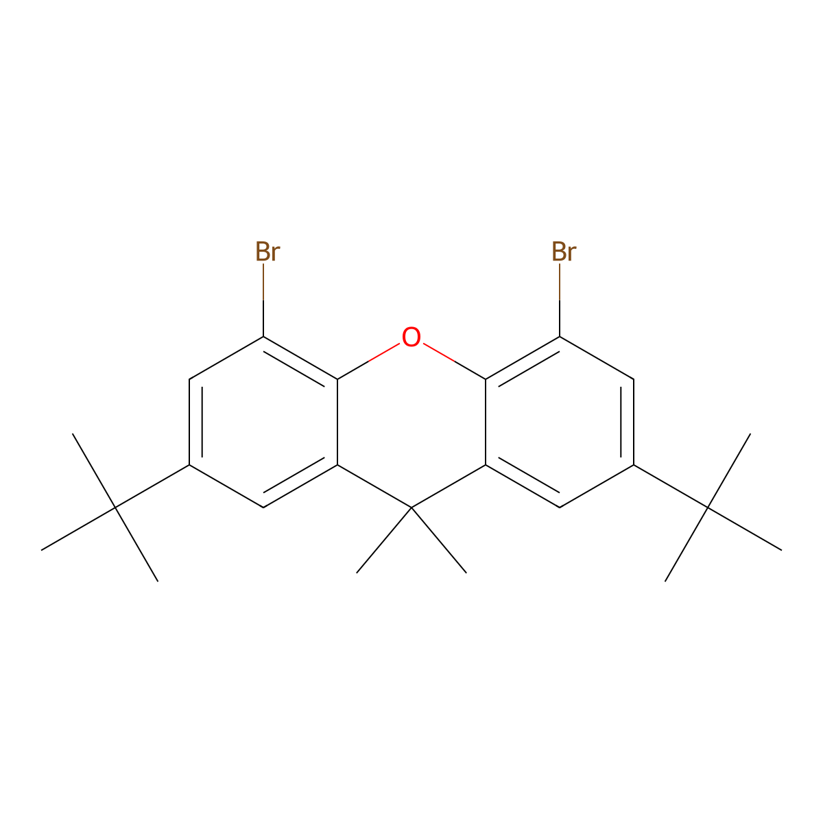4,5-Dibromo-2,7-bis(1,1-dimethylethyl)-9,9-dimethyl-9H-xanthene molecular structure, CAS 130525-43-8