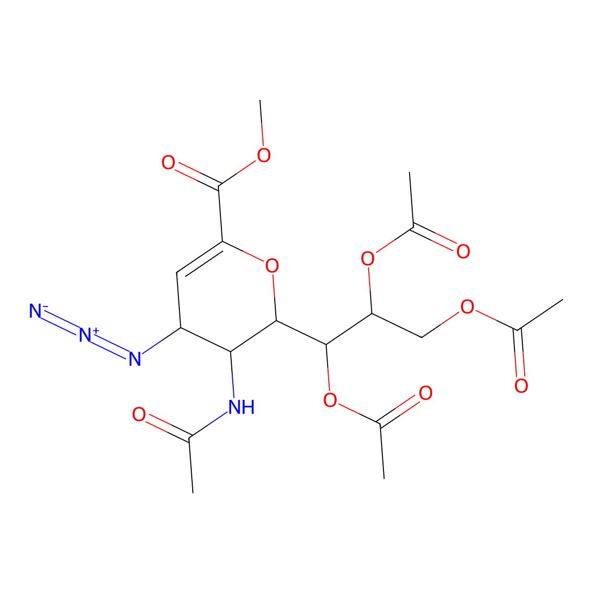 Zanamivir Azide Triacetate Methyl Ester molecular structure, CAS 130525-58-5
