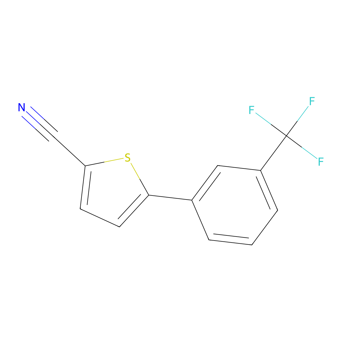 5-[3-(Trifluoromethyl)phenyl]-2-thiophenecarbonitrile molecular structure, CAS 1305252-89-4