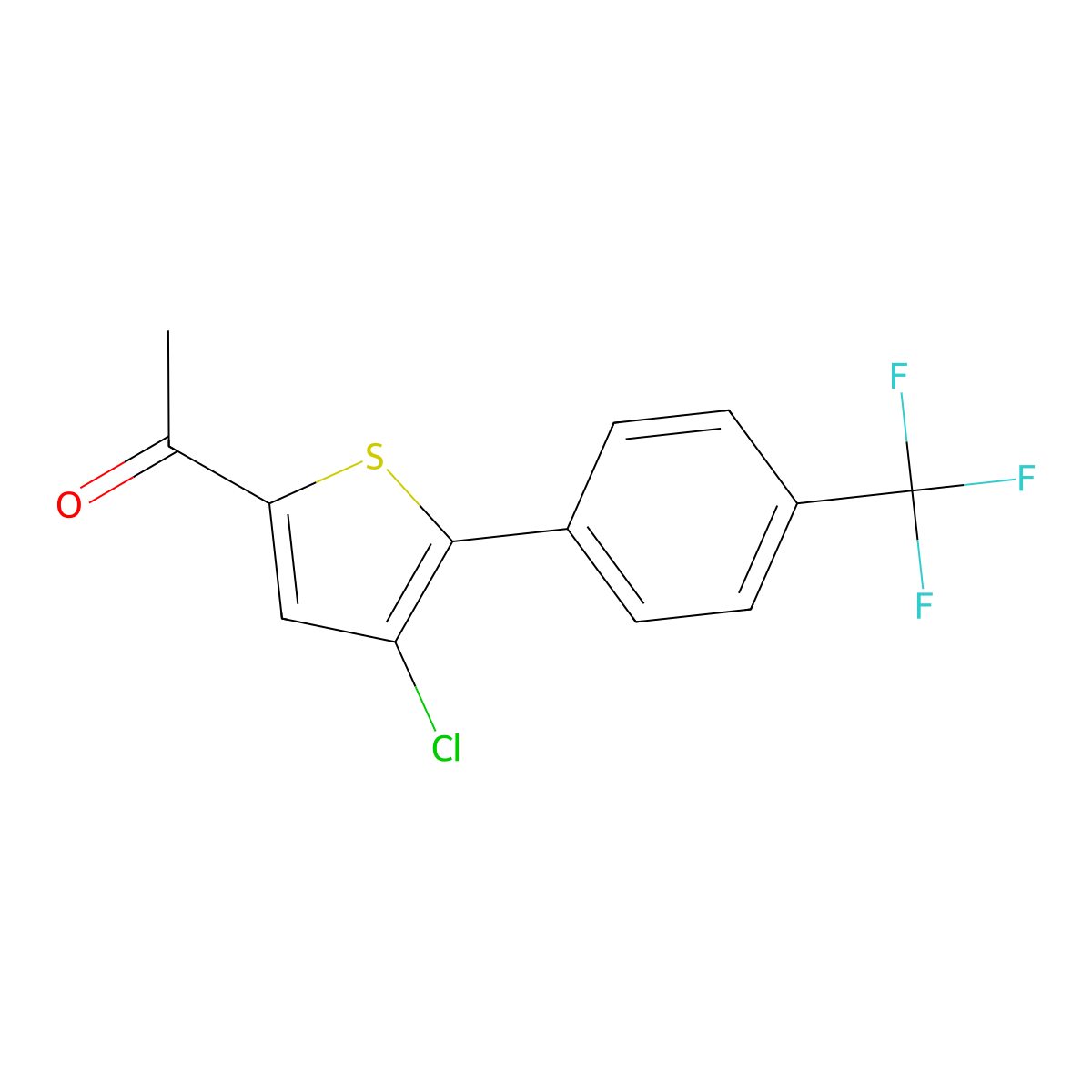 1-(4-Chloro-5-(4-(trifluoromethyl)phenyl)thiophen-2-yl)ethan-1-one molecular structure, CAS 1305253-00-2