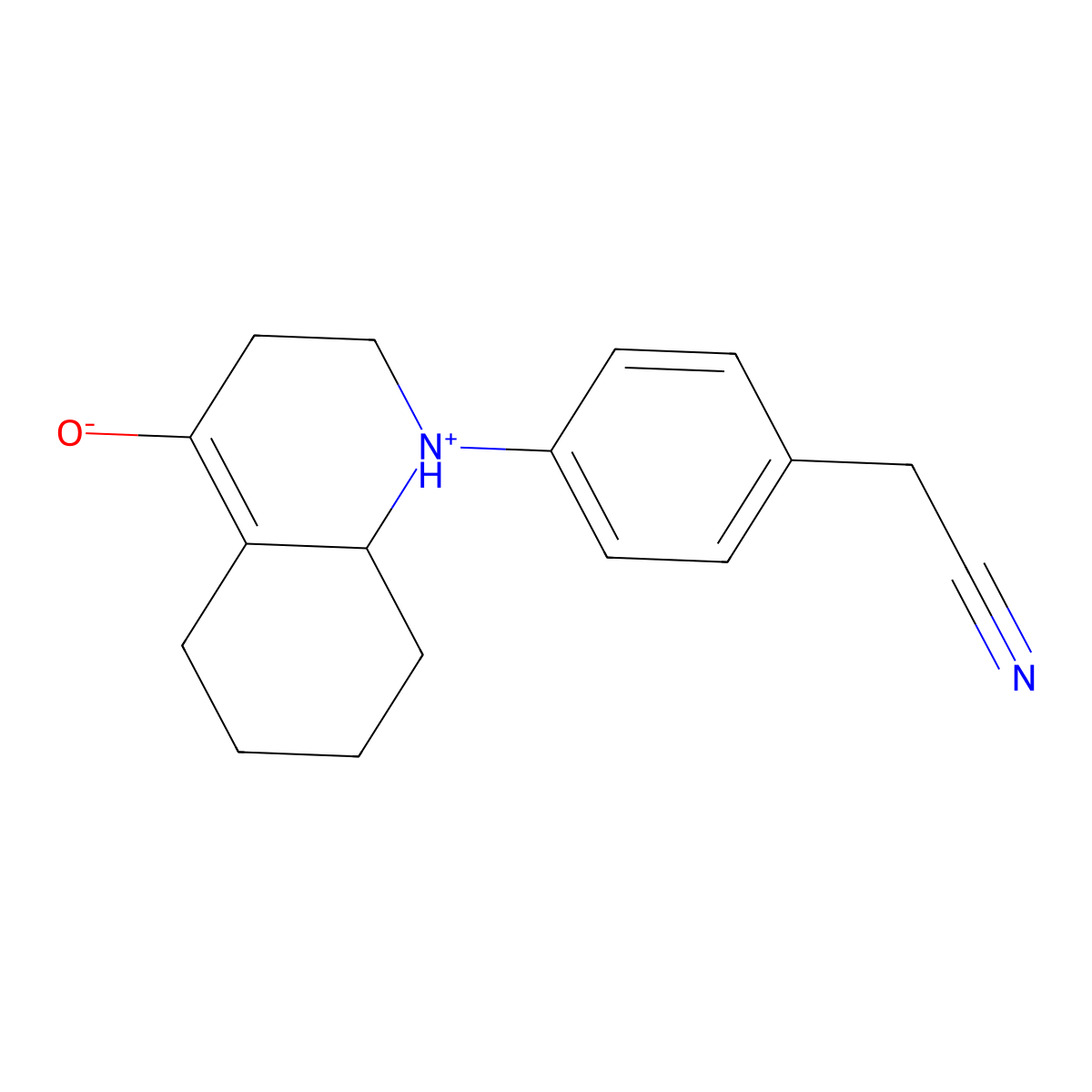 1-[4-(Cyanomethyl)phenyl]-1,2,3,5,6,7,8,8a-octahydroquinolinium-4-olate molecular structure, CAS 1305261-70-4