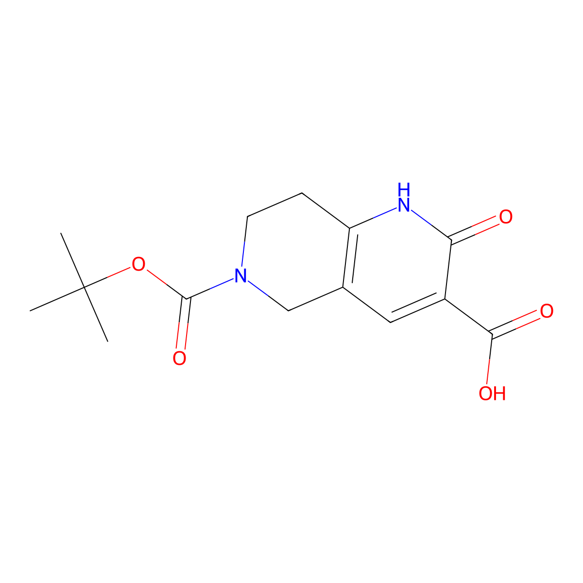 6-[(Tert-butoxy)carbonyl]-2-oxo-1,2,5,6,7,8-hexahydro-1,6-naphthyridine-3-carboxylic acid molecular structure, CAS 1305278-26-5