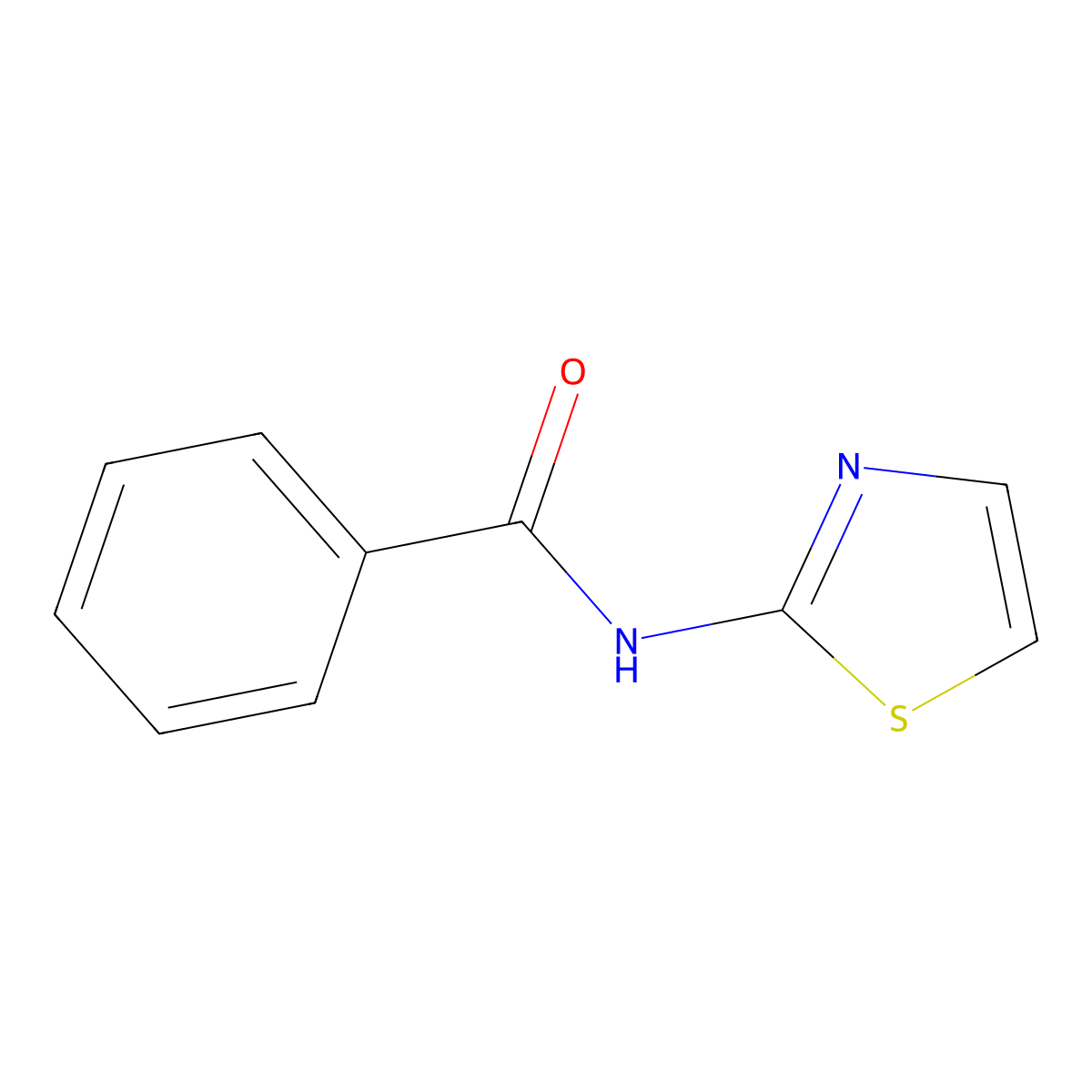 N-2-Thiazolylbenzamide molecular structure, CAS 13053-82-2