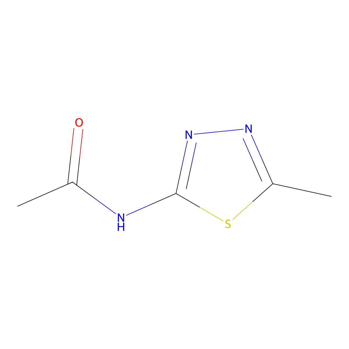N-(5-Methyl-1,3,4-thiadiazol-2-yl)acetamide molecular structure, CAS 13053-83-3
