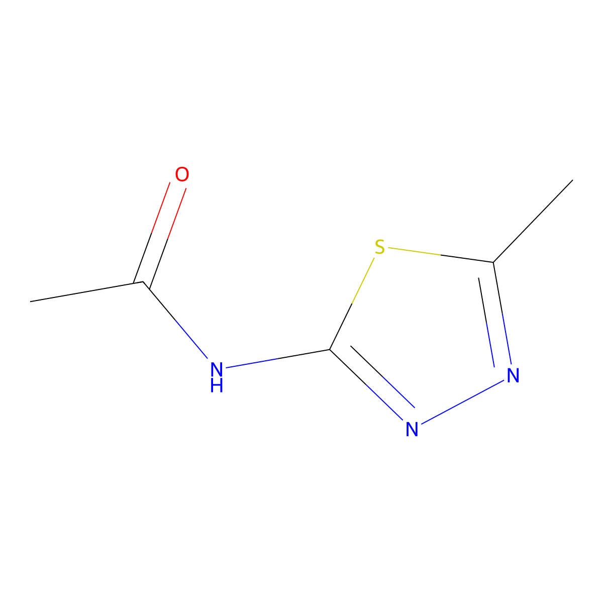 N-(5-Methyl-1,3,4-thiadiazol-2-yl)acetamide molecular structure, CAS 13053-83-3
