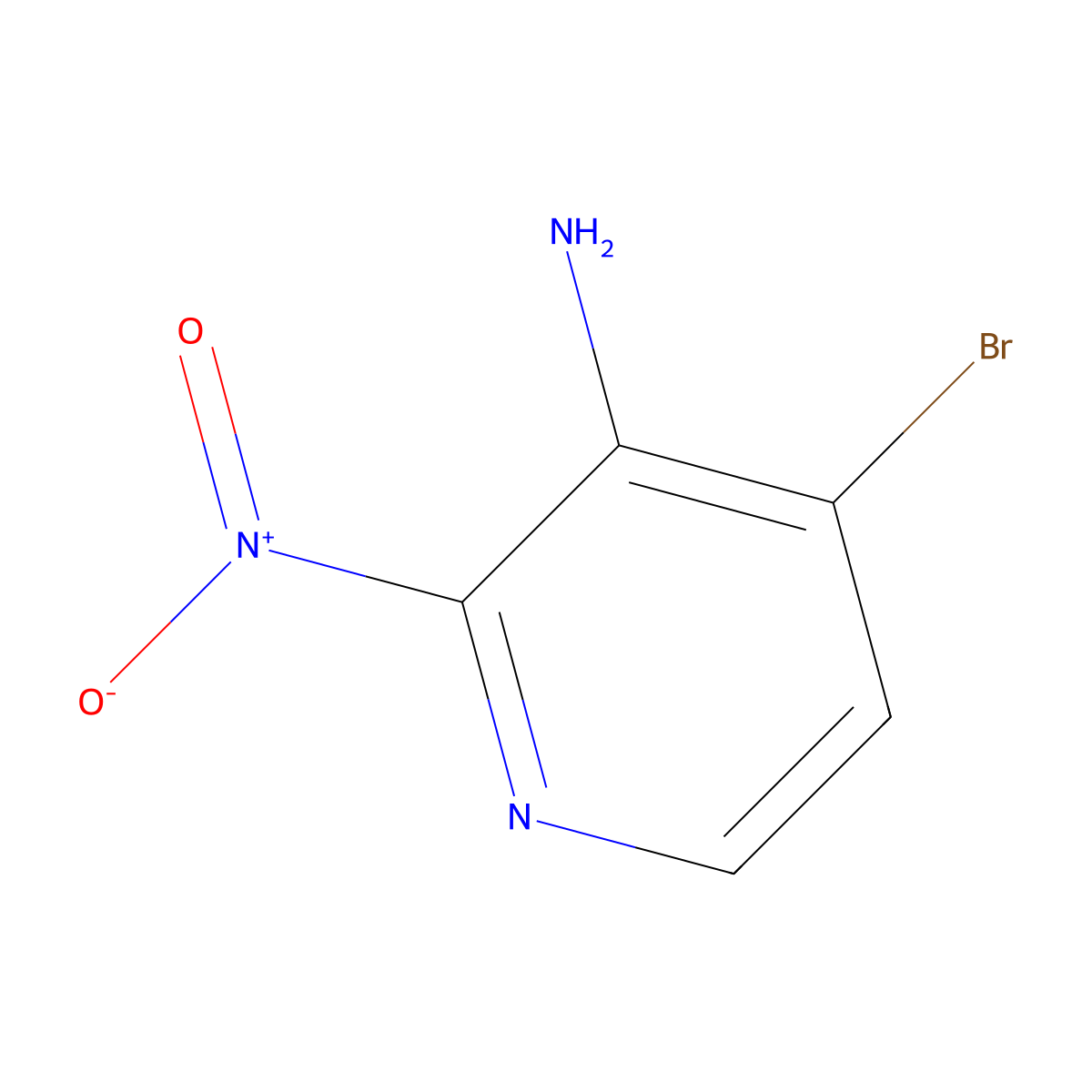 4-Bromo-2-nitropyridin-3-amine molecular structure, CAS 1305317-30-9