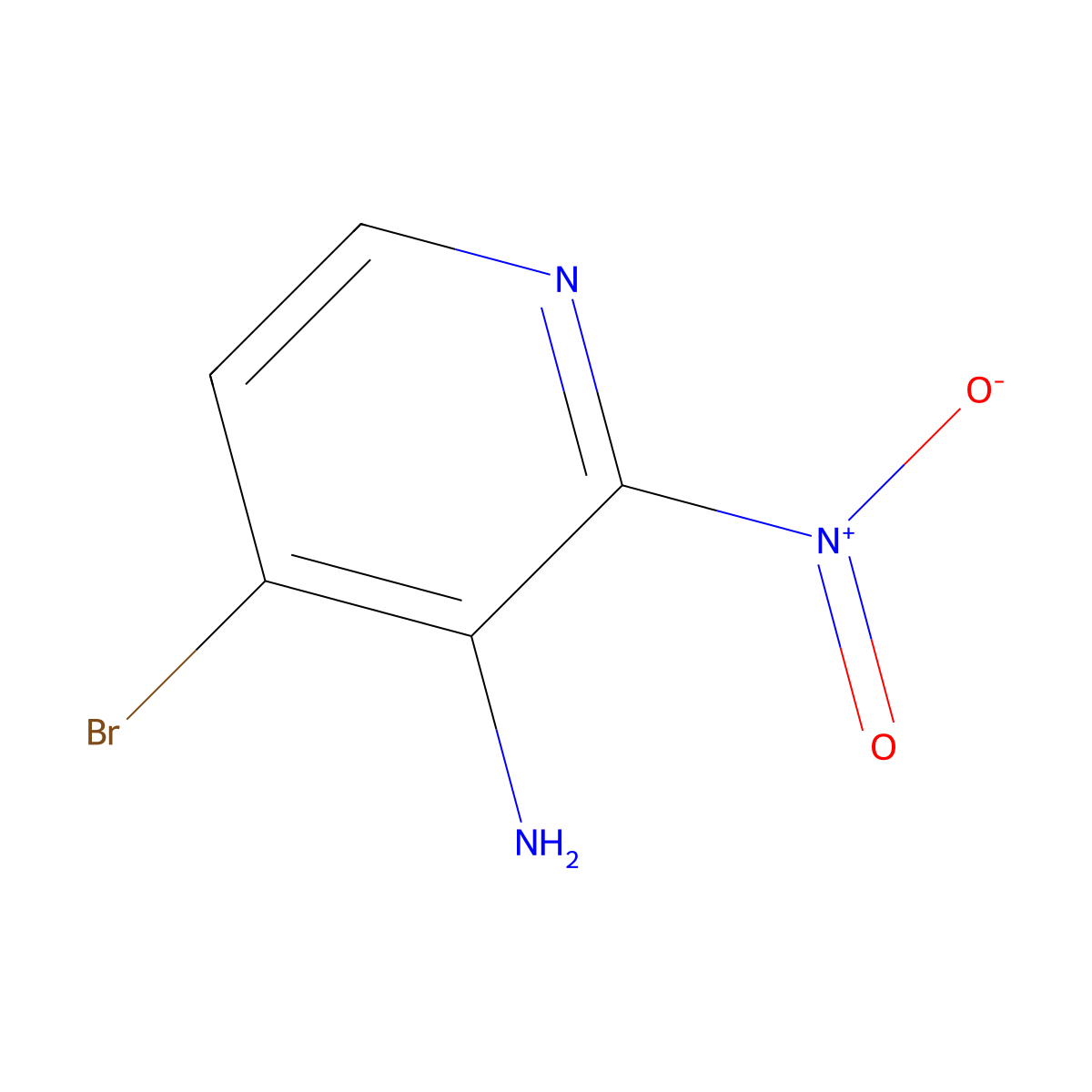 4-Bromo-2-nitropyridin-3-amine molecular structure, CAS 1305317-30-9
