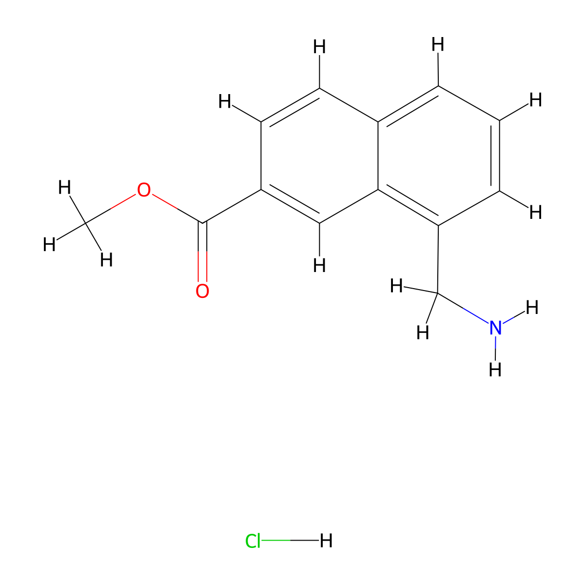 Methyl8-(aminomethyl)naphthalene-2-carboxylatehydrochloride molecular structure, CAS 130532-66-0