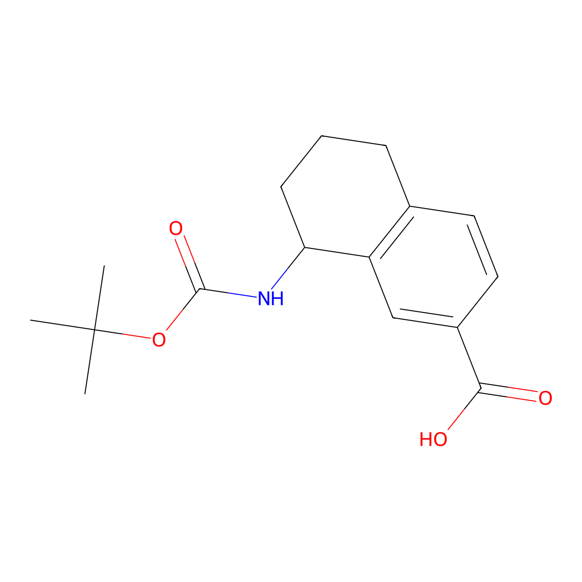 8-(((Tert-butoxy)carbonyl)amino)-5,6,7,8-tetrahydronaphthalene-2-carboxylic acid molecular structure, CAS 130532-76-2