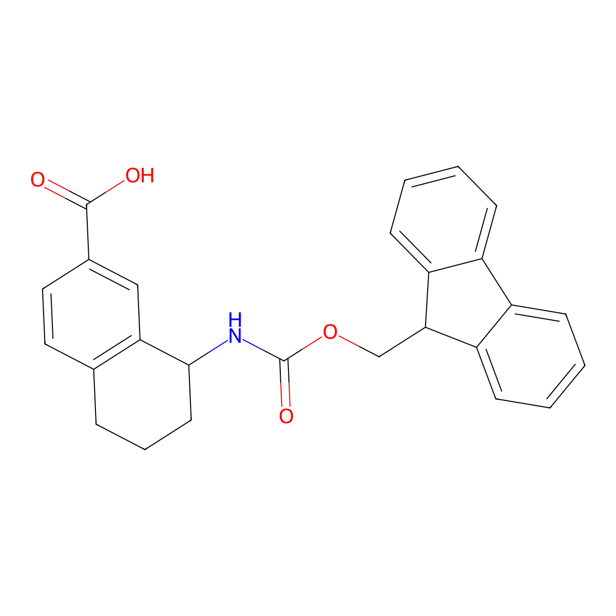 2-Naphthalenecarboxylic acid, 8-[[(9H-fluoren-9-ylmethoxy)carbonyl]amino]-5,6,7,8-tetrahydro- molecular structure, CAS 130532-77-3