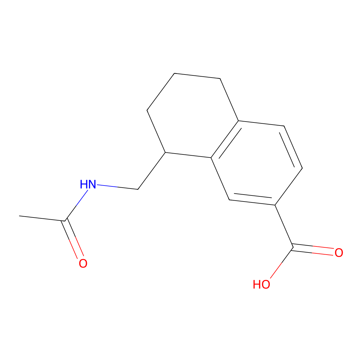 8-(Acetamidomethyl)-5,6,7,8-tetrahydronaphthalene-2-carboxylic acid molecular structure, CAS 130532-79-5
