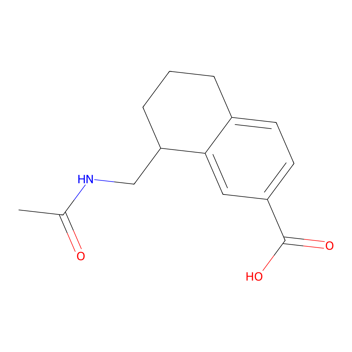 8-(Acetamidomethyl)-5,6,7,8-tetrahydronaphthalene-2-carboxylic acid molecular structure, CAS 130532-79-5