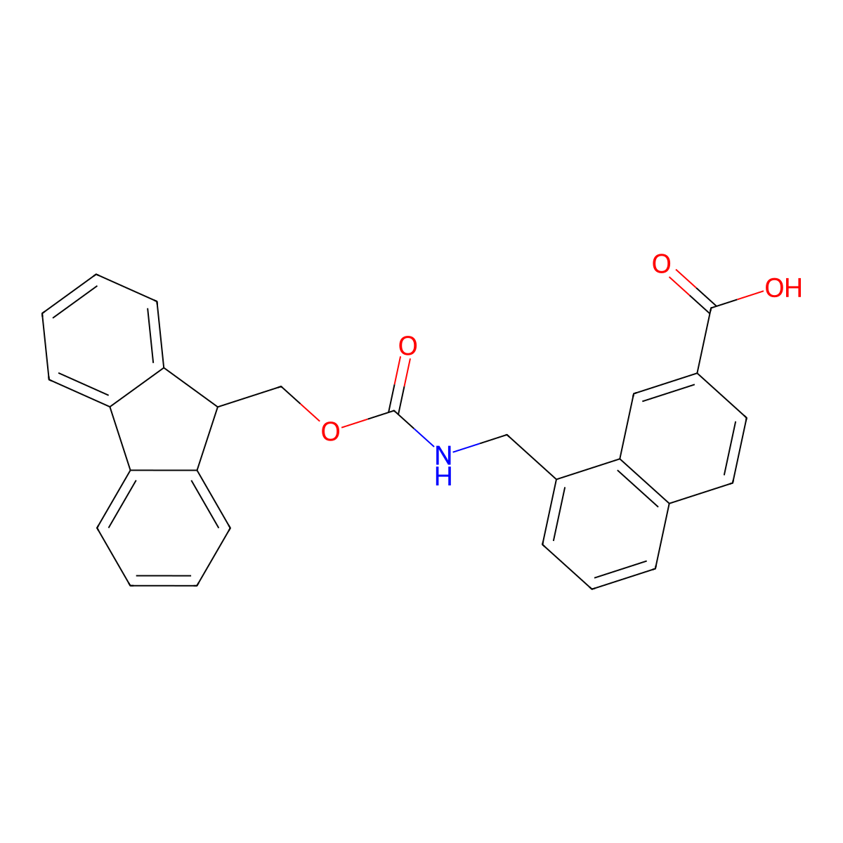 8-[({[(9H-fluoren-9-yl)methoxy]carbonyl}amino)methyl]naphthalene-2-carboxylic acid molecular structure, CAS 130532-82-0