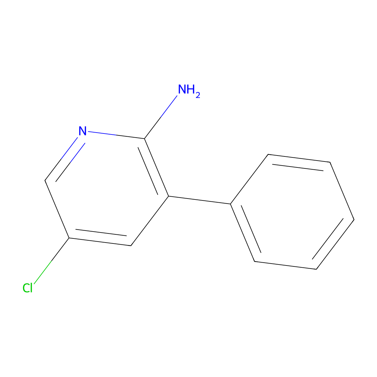 2-Amino-5-chloro-3-phenylpyridine molecular structure, CAS 130532-92-2